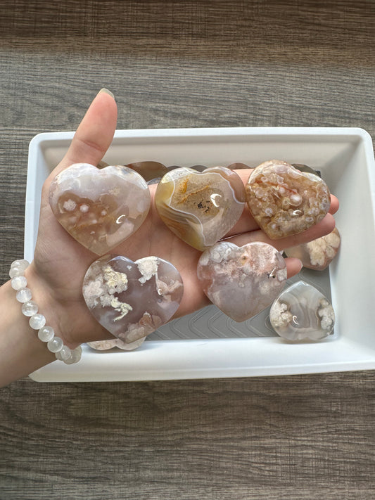 Sakura Flower Agate heart