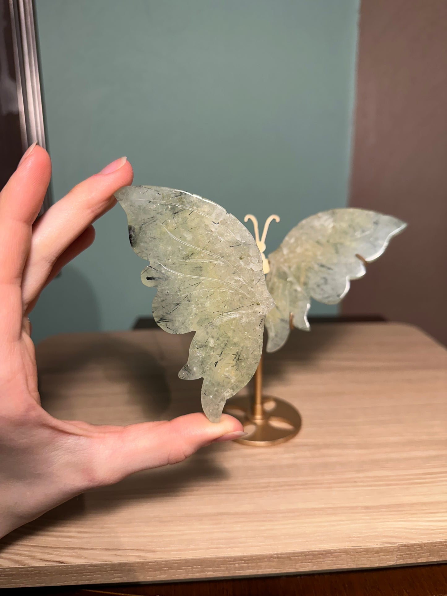 Prehnite Butterfly with stand