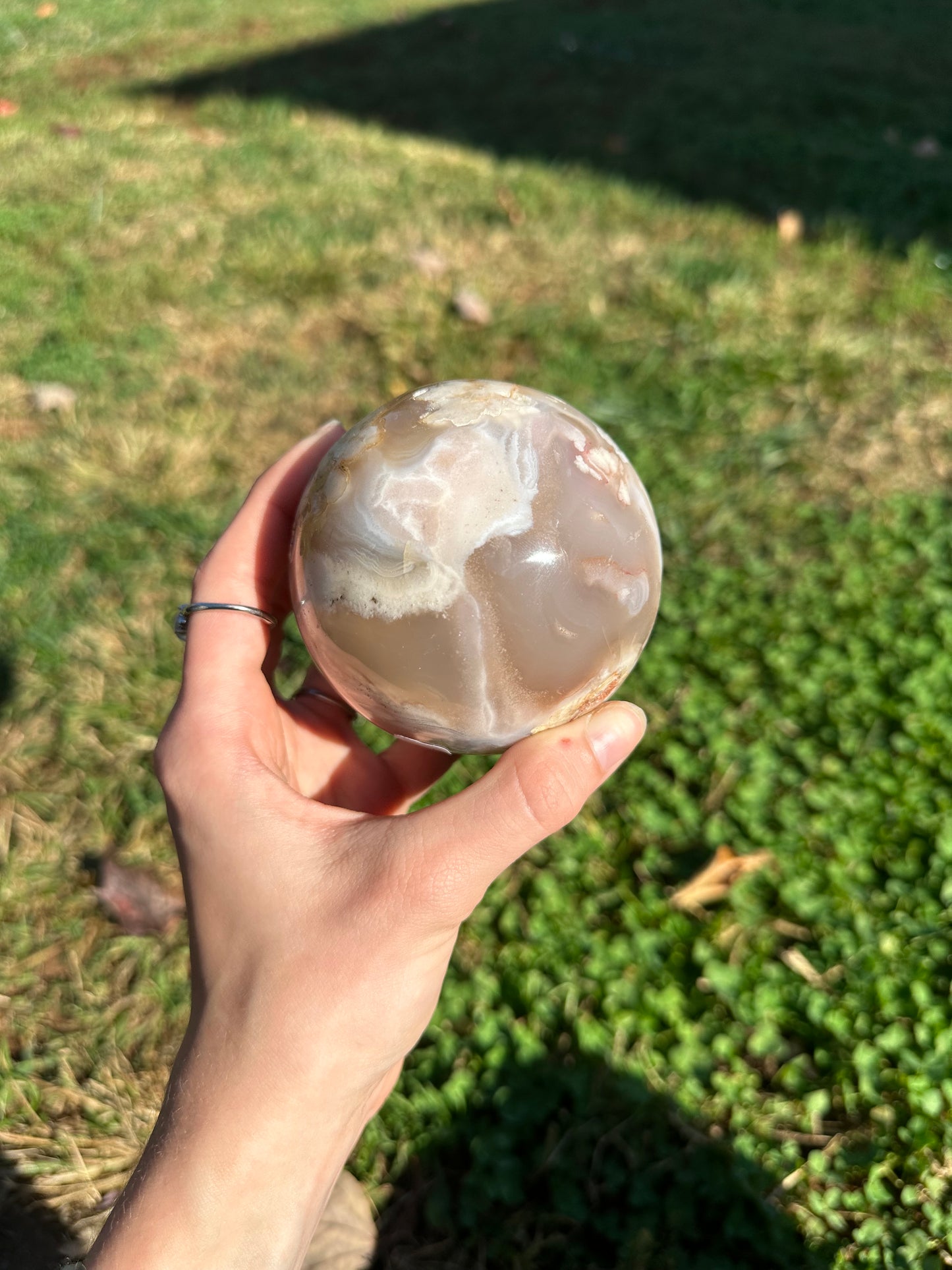 Flower Agate sphere #6