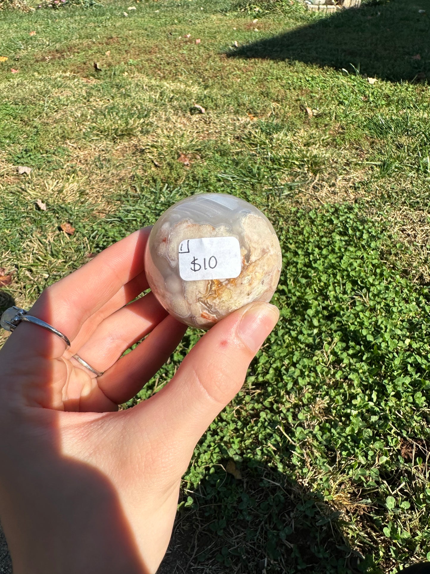 Flower Agate sphere #1