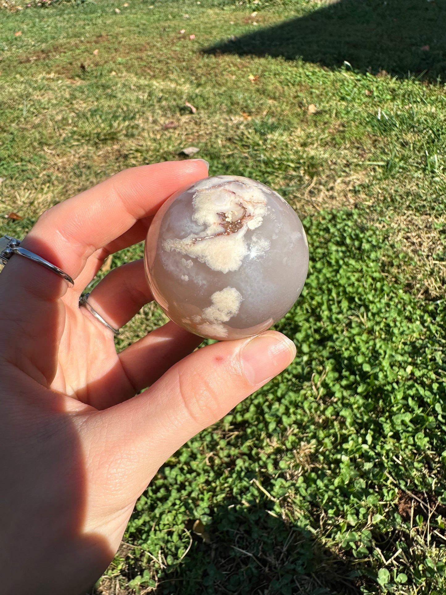 Flower Agate sphere #3