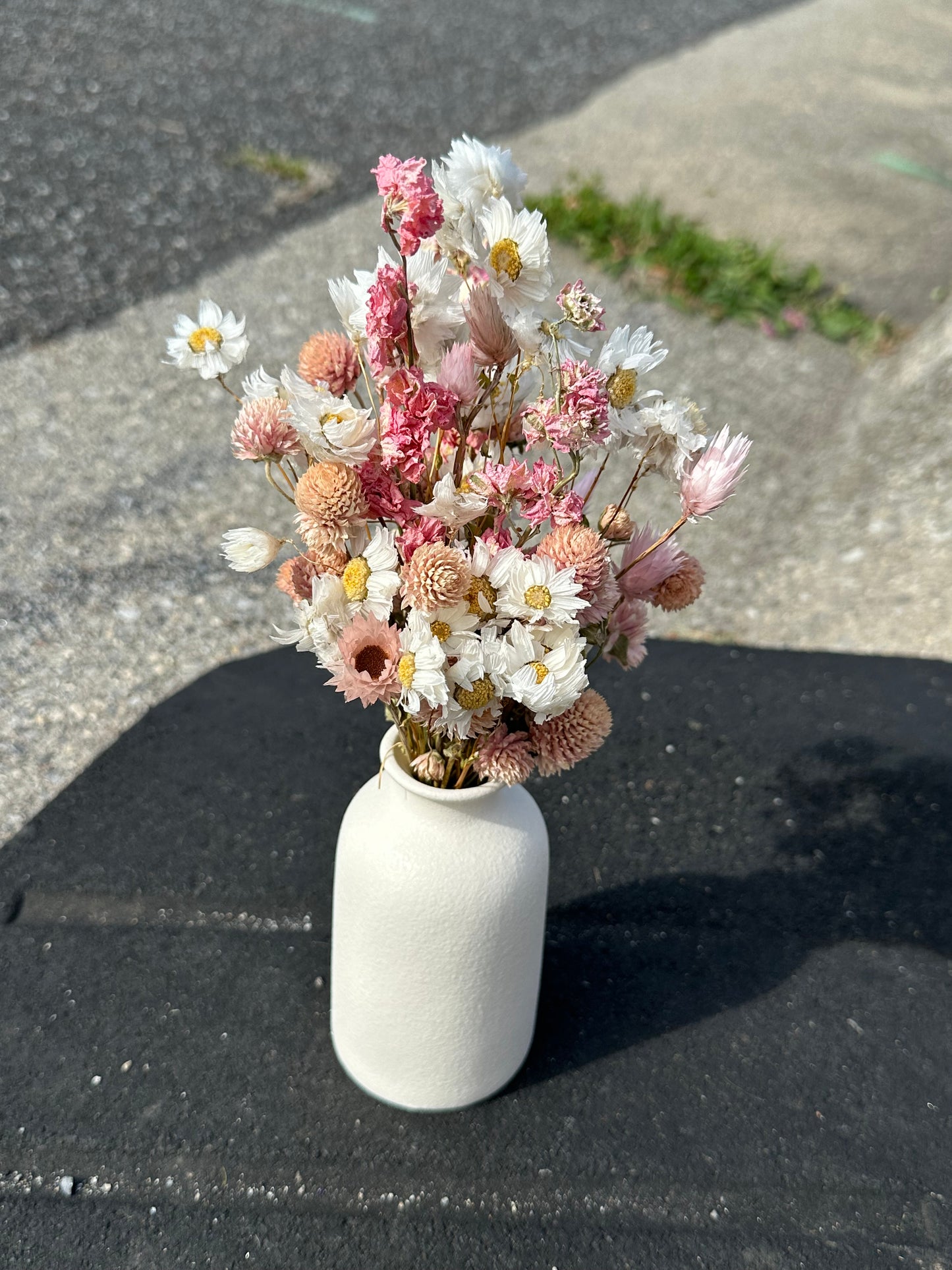 Pink & White Dried Flower Bouquet