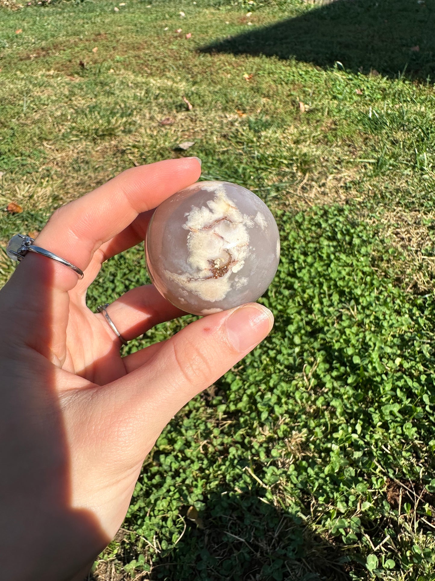 Flower Agate sphere #3