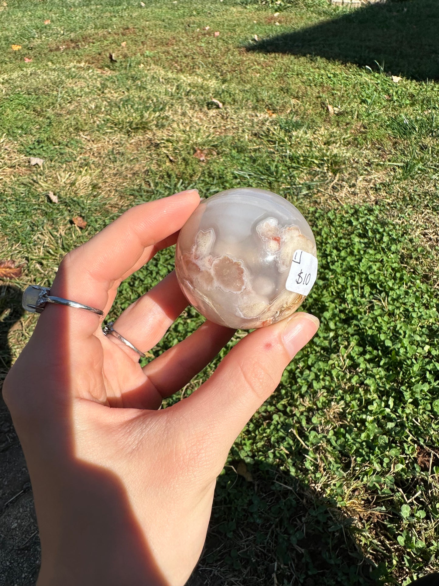 Flower Agate sphere #1