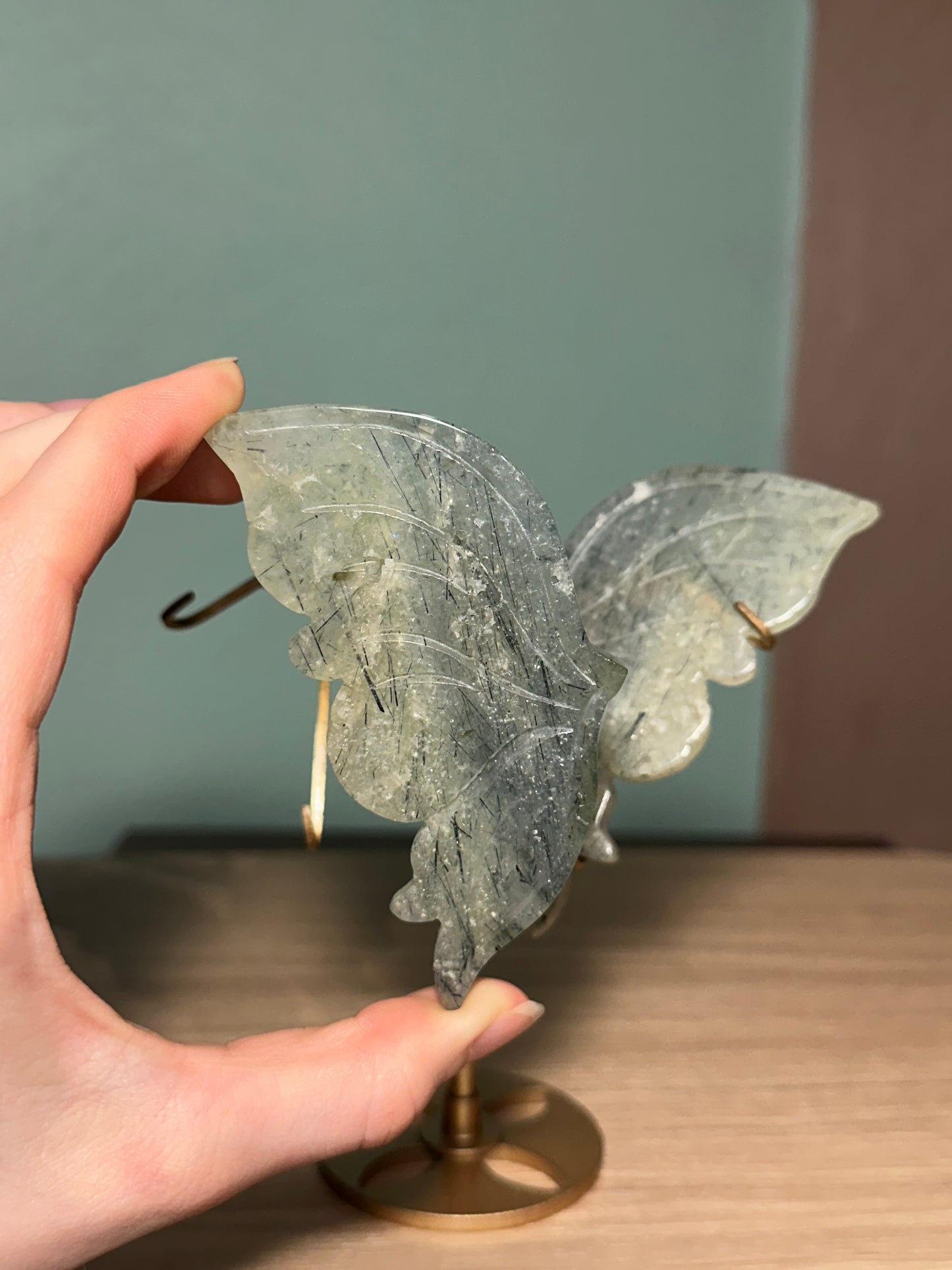 Prehnite Butterfly with stand