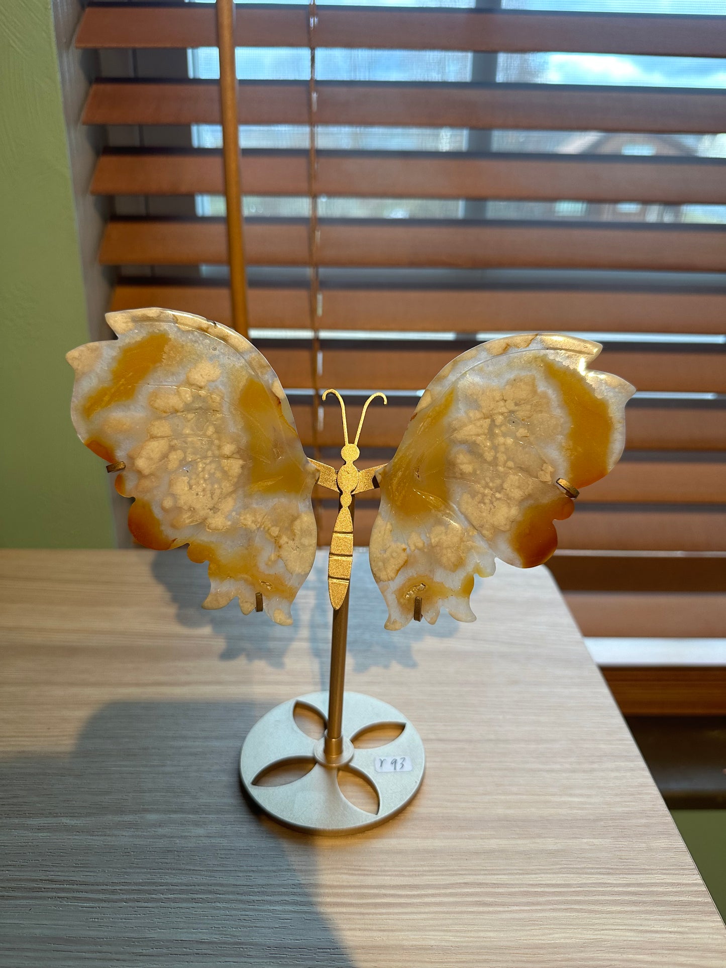 Flower Agate Butterfly with stand