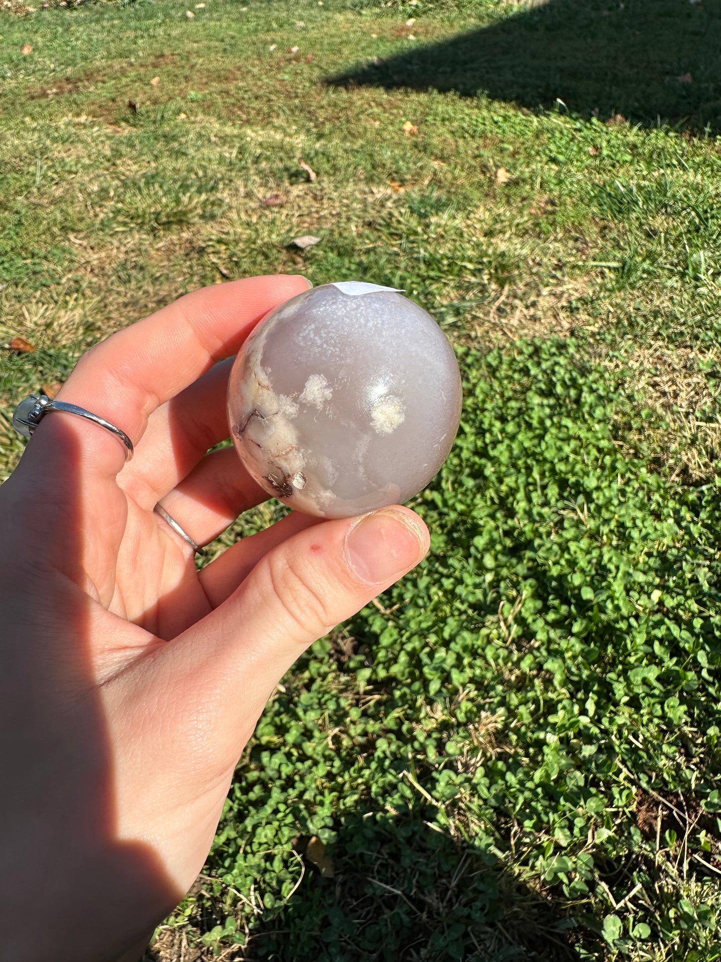 Flower Agate sphere #3