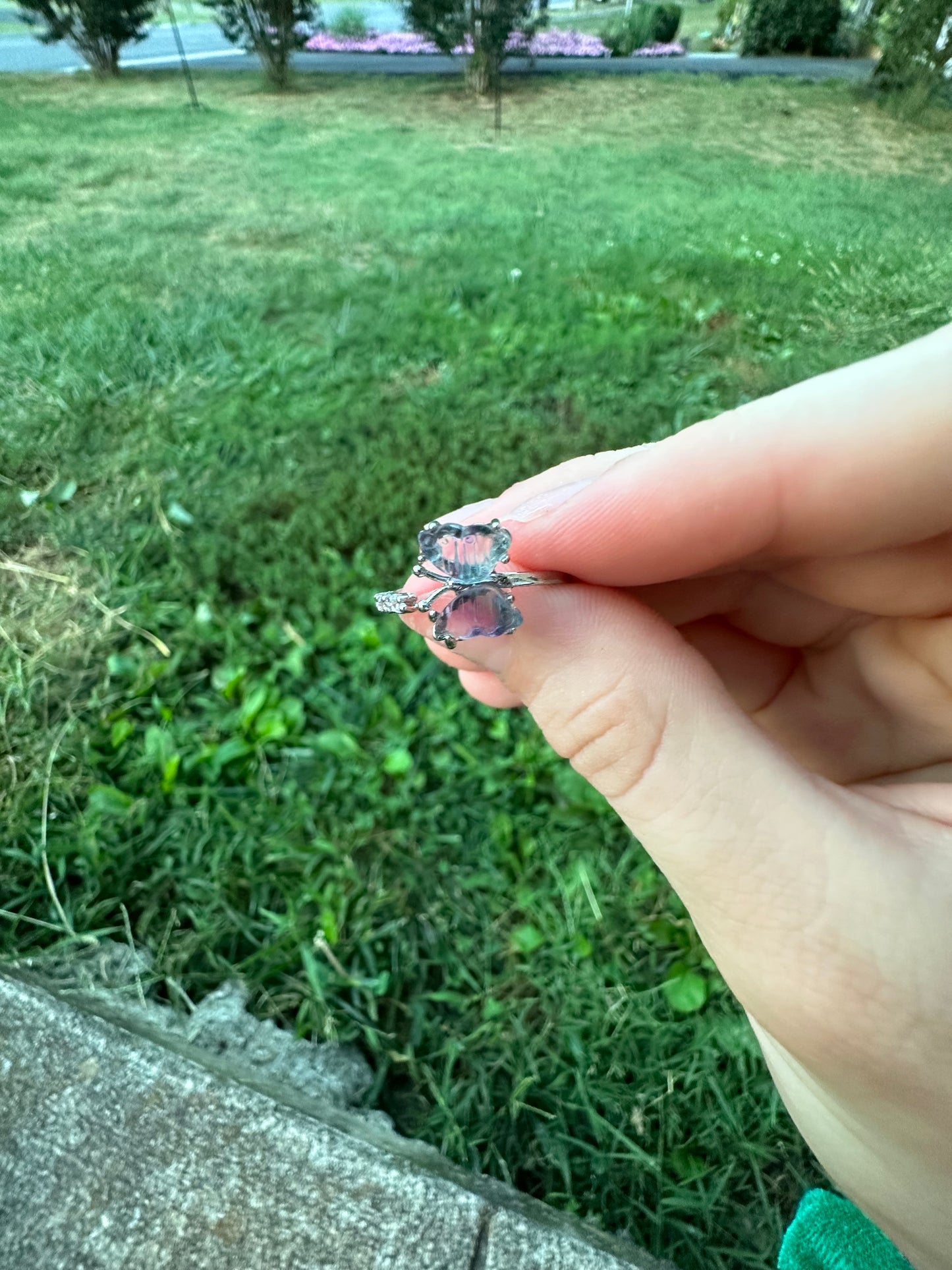 Fluorite Butterfly ring