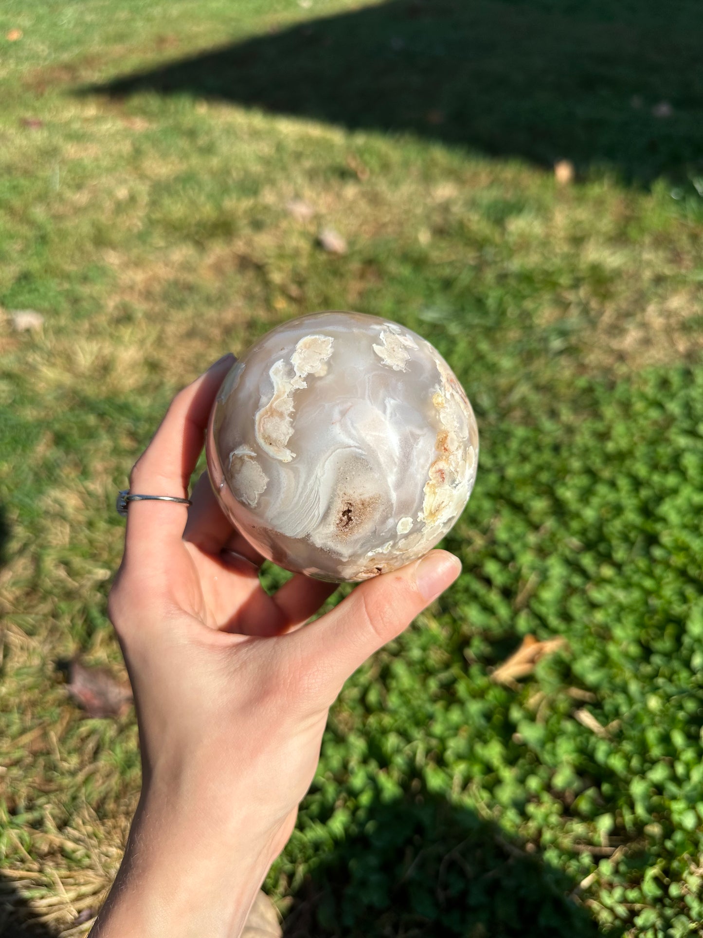 Flower Agate sphere #6