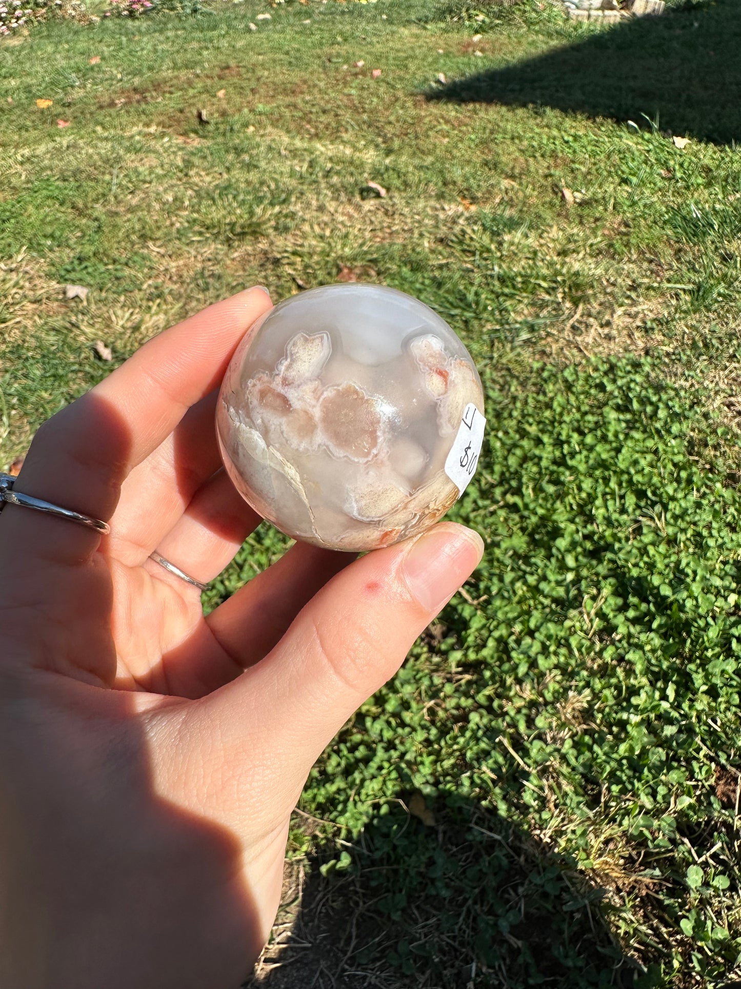 Flower Agate sphere #1