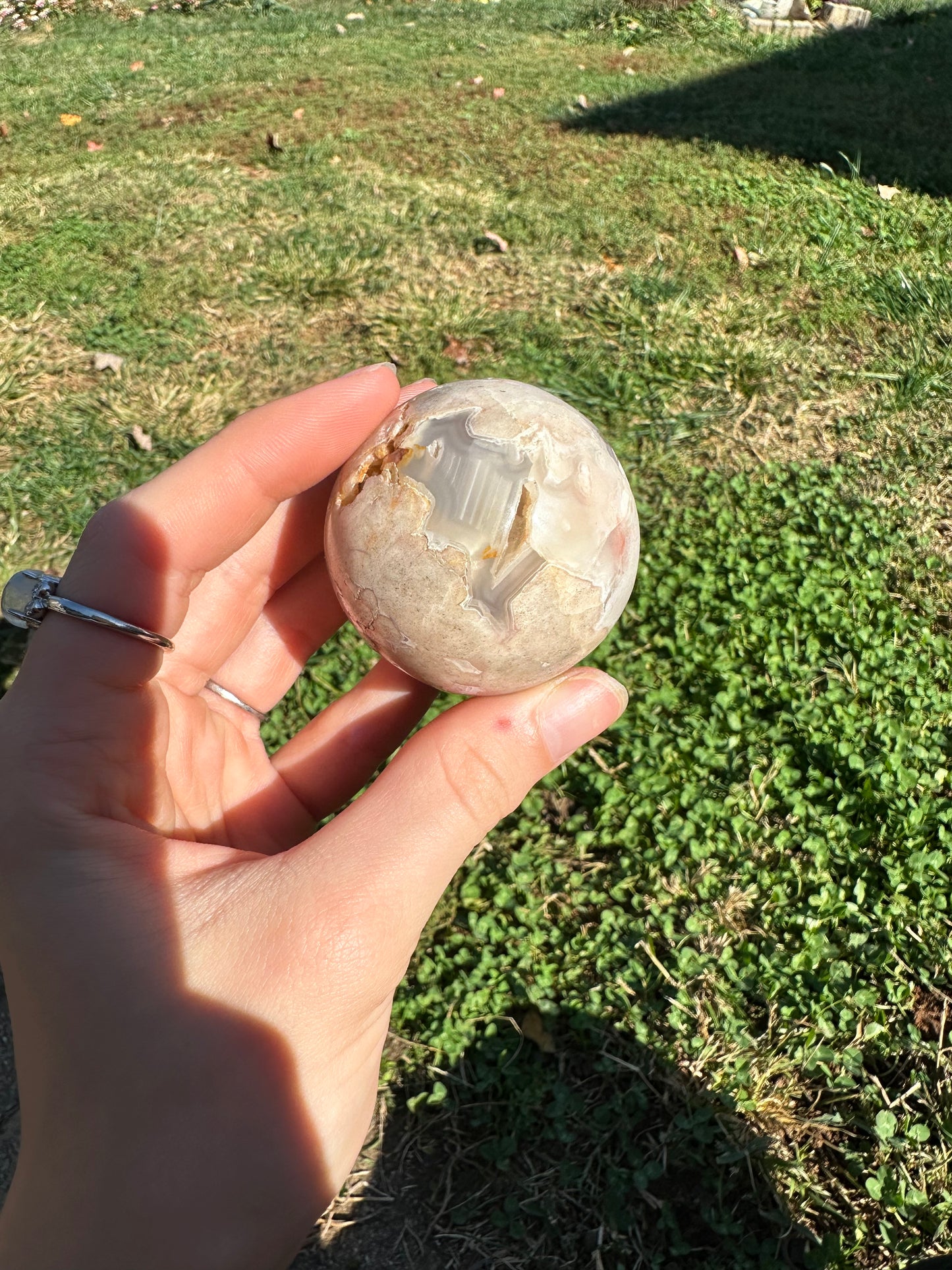 Flower Agate sphere #1