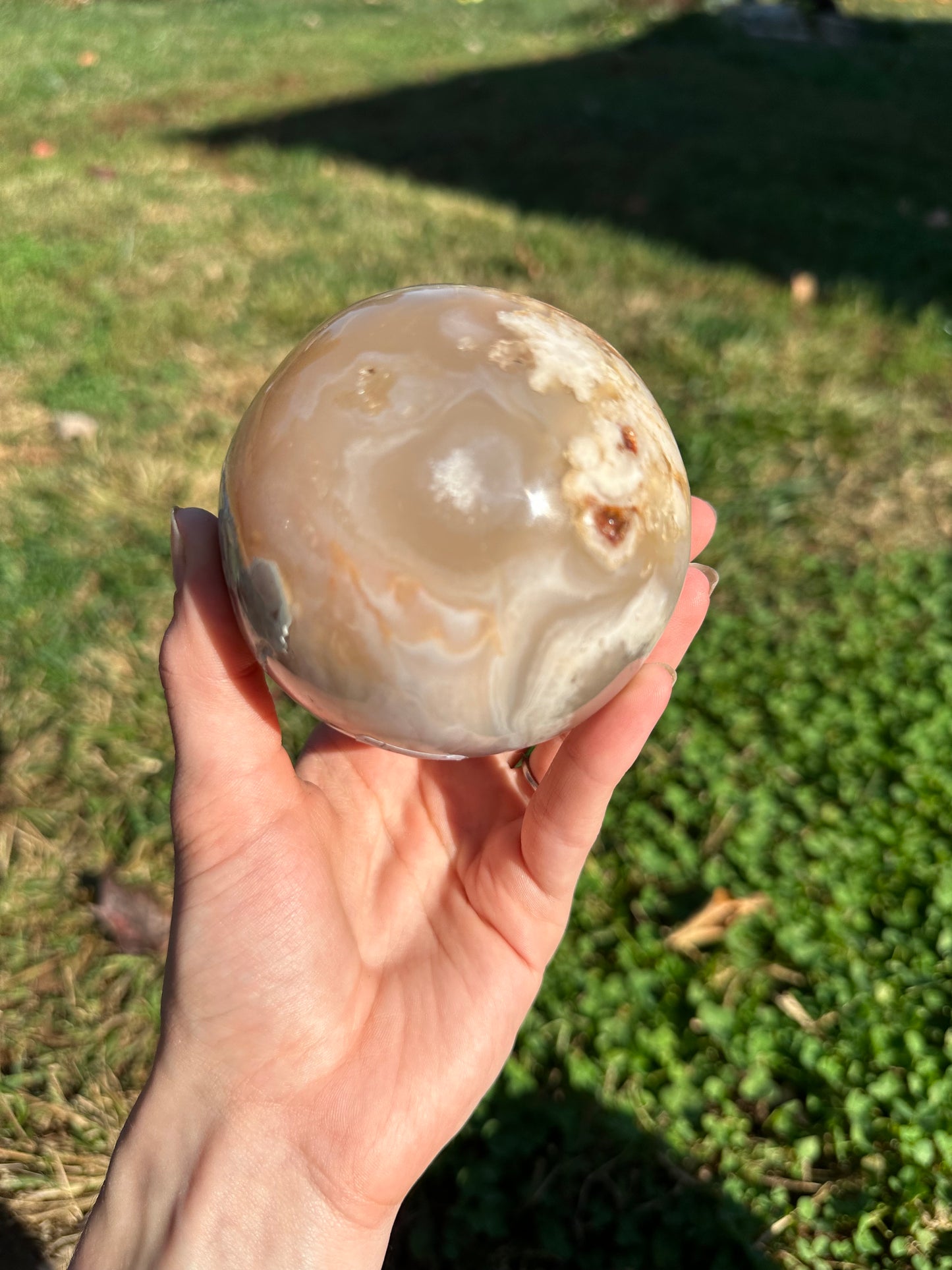 Flower Agate sphere #6