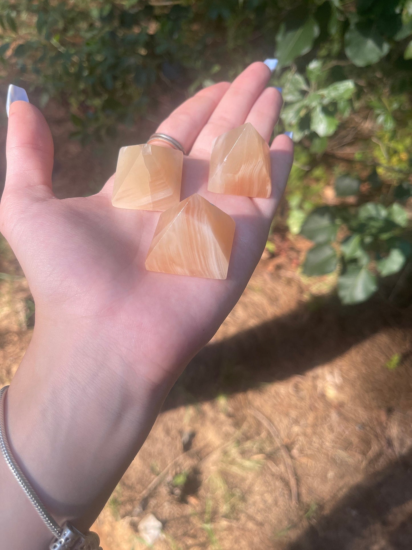 Orange Calcite mini pyramid