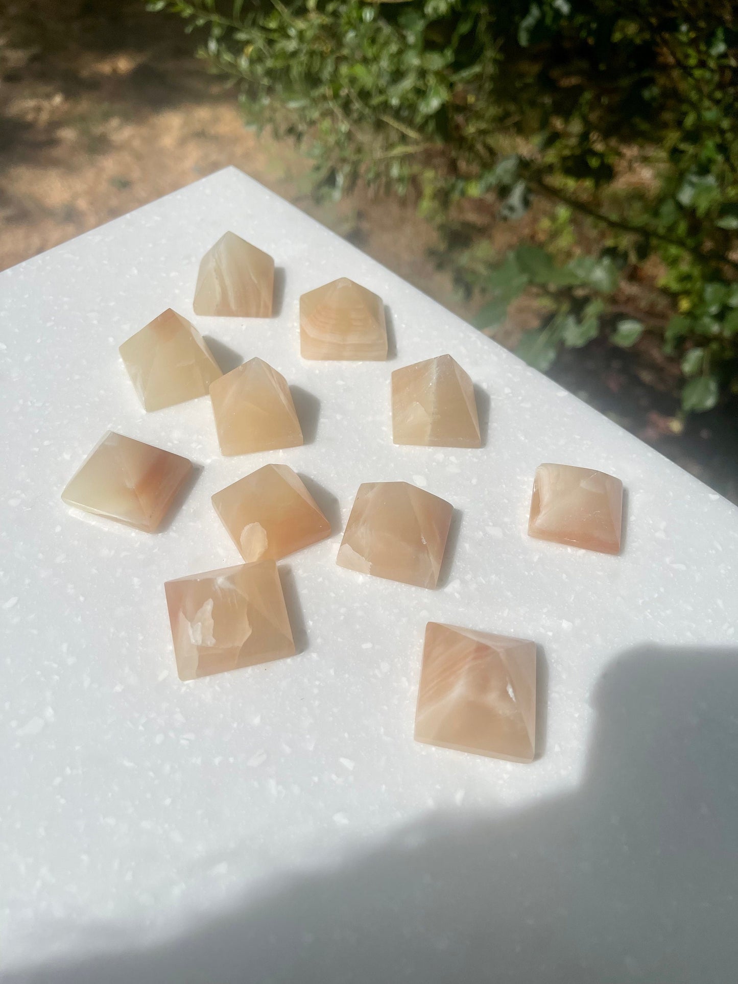 Orange Calcite mini pyramid