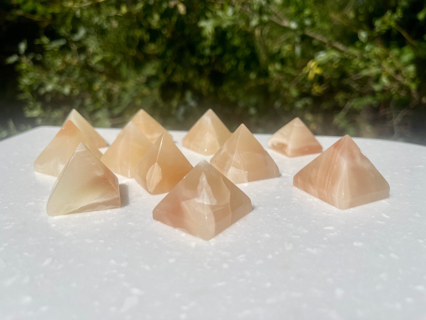 Orange Calcite mini pyramid