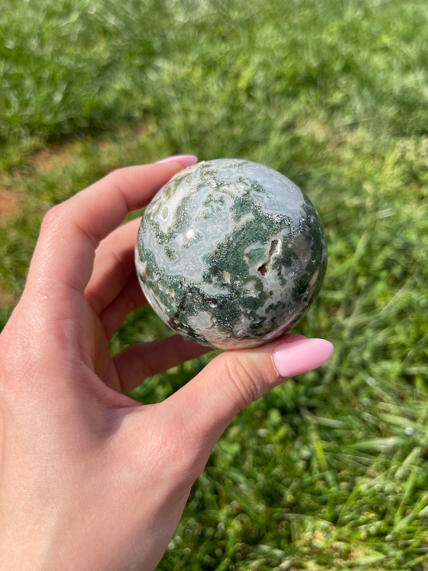 Moss Agate sphere #8