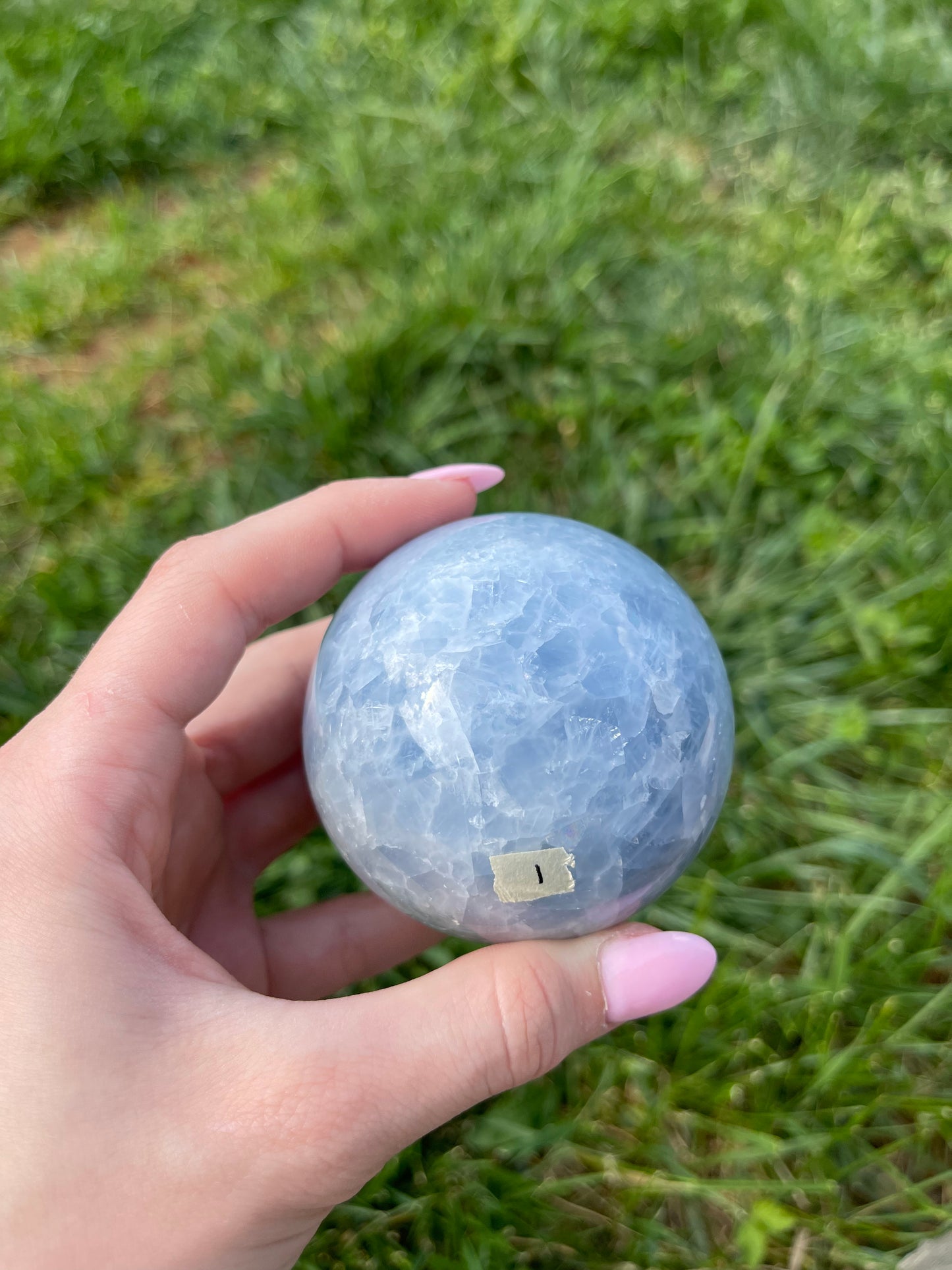 Blue Calcite sphere #1