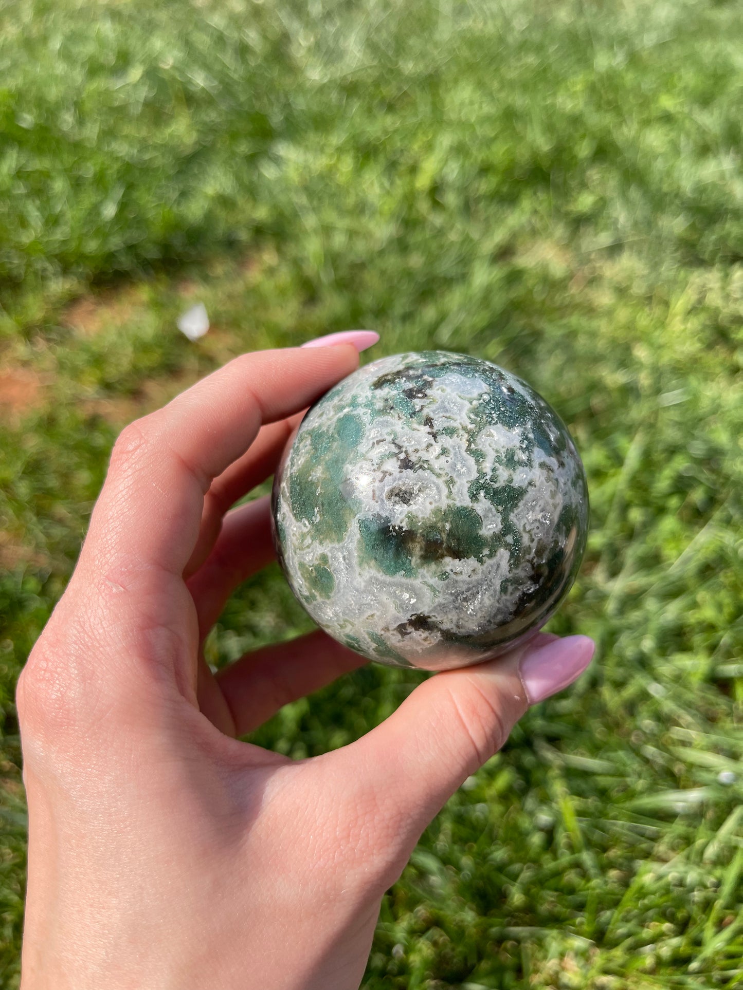 Moss Agate sphere #8