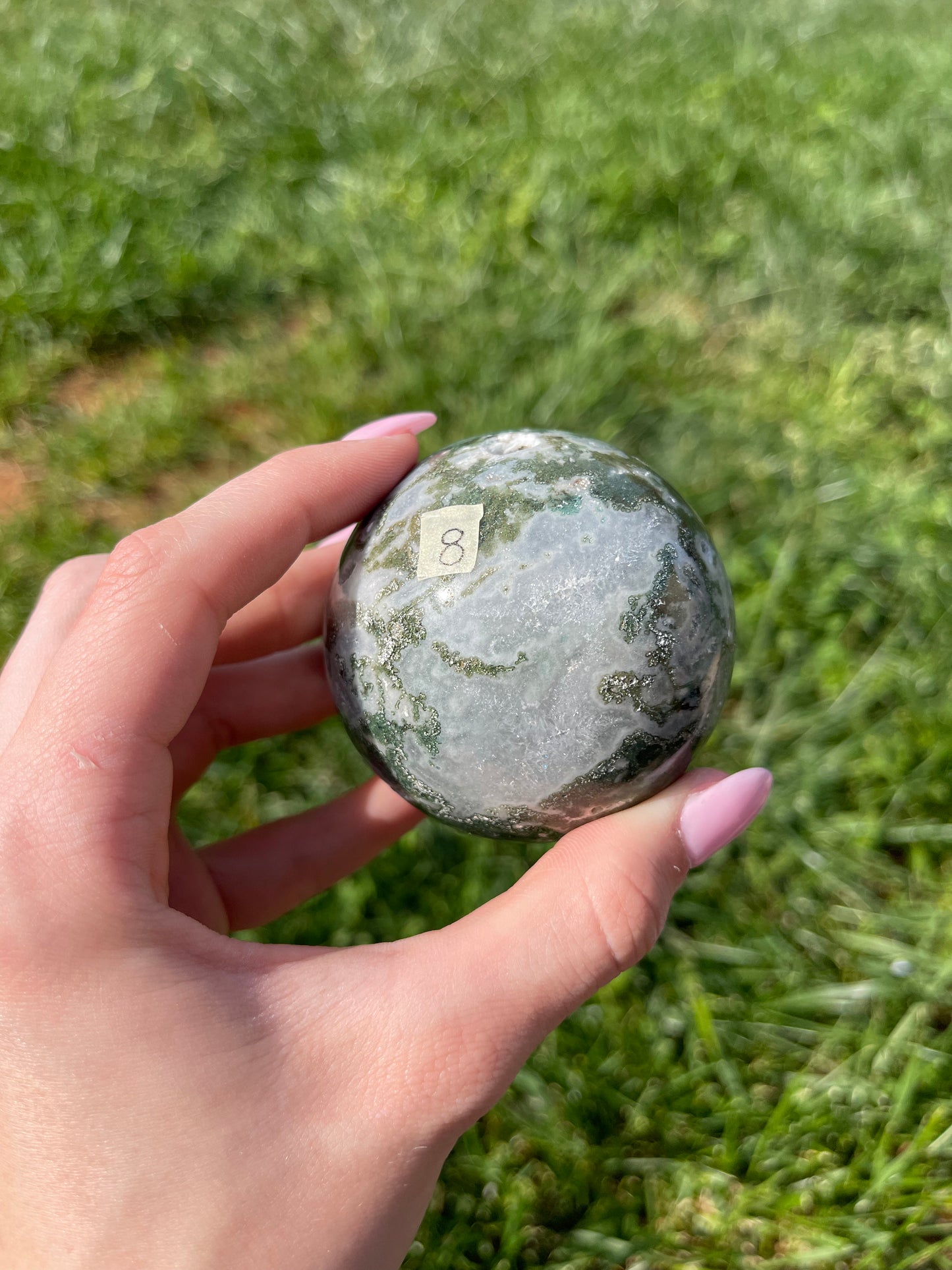 Moss Agate sphere #8