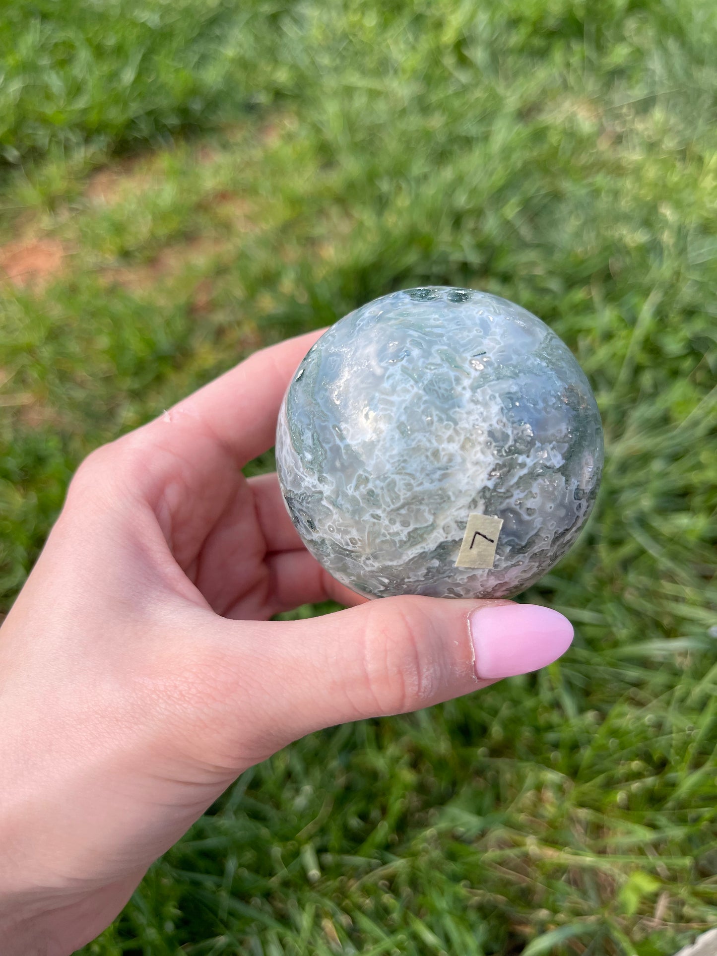 Moss Agate sphere #7