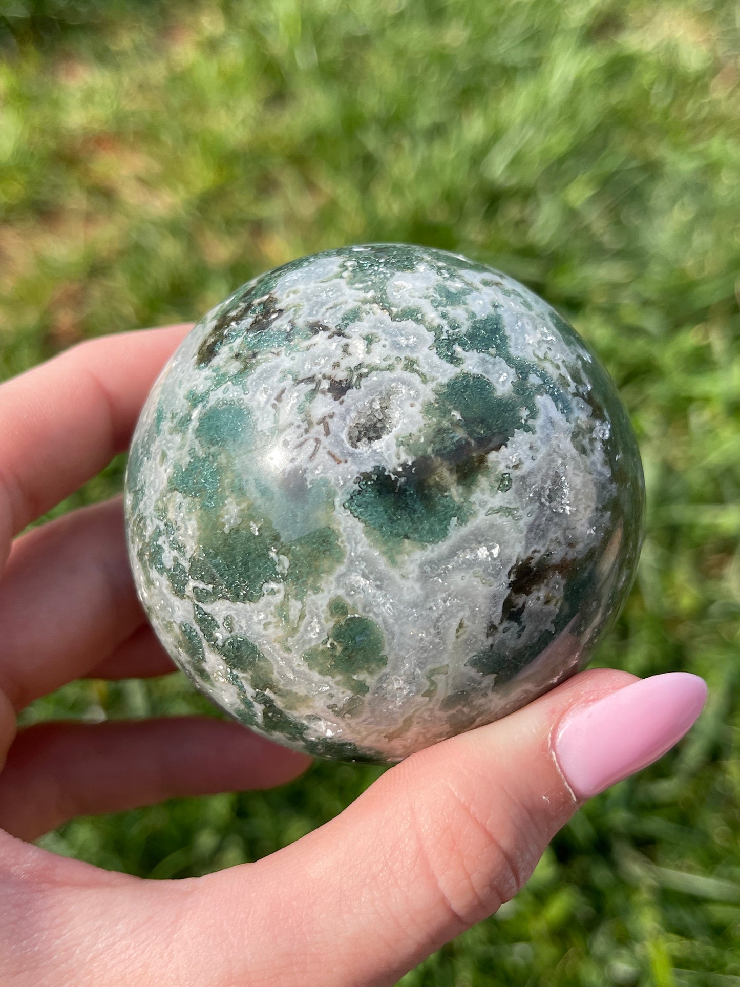 Moss Agate sphere #8