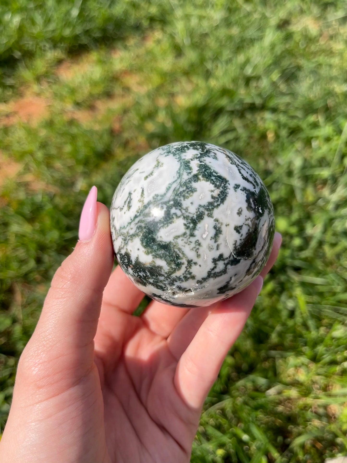 Moss Agate sphere #4