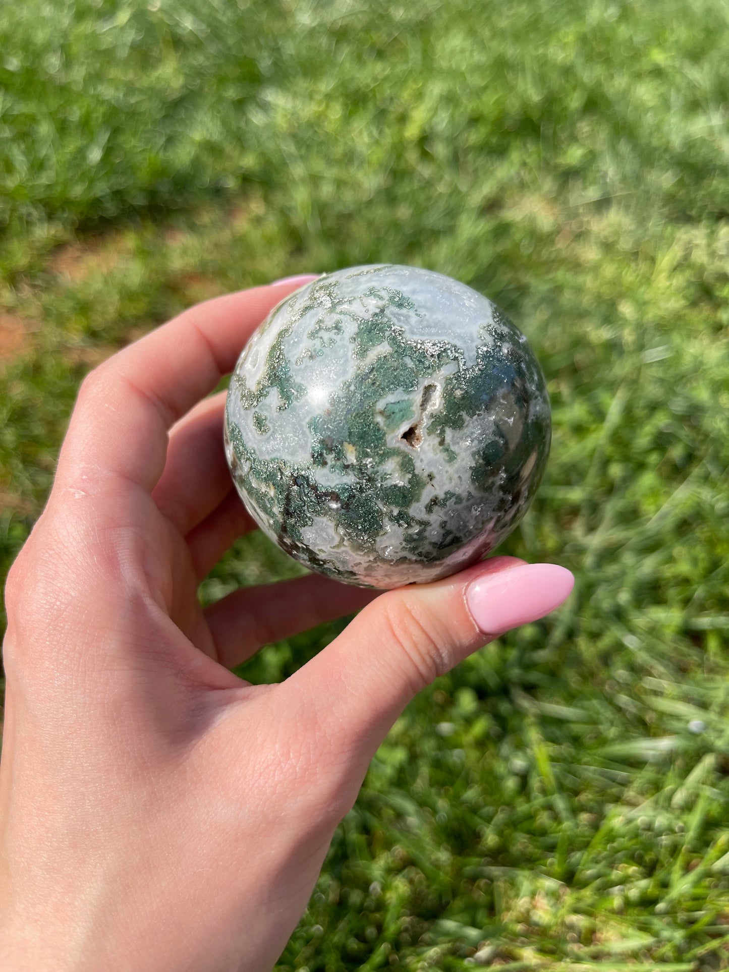 Moss Agate sphere #8