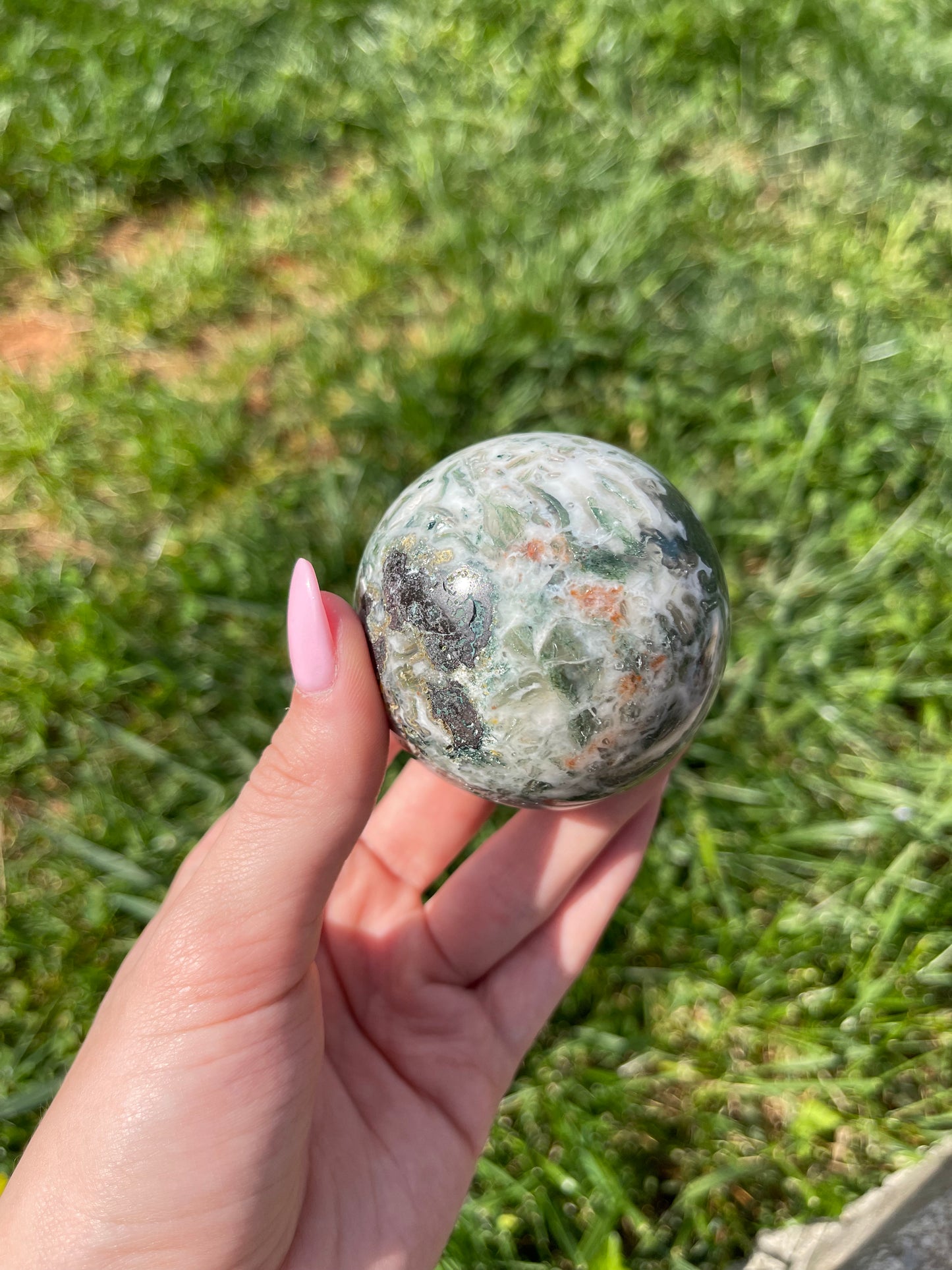 Moss Agate sphere #5