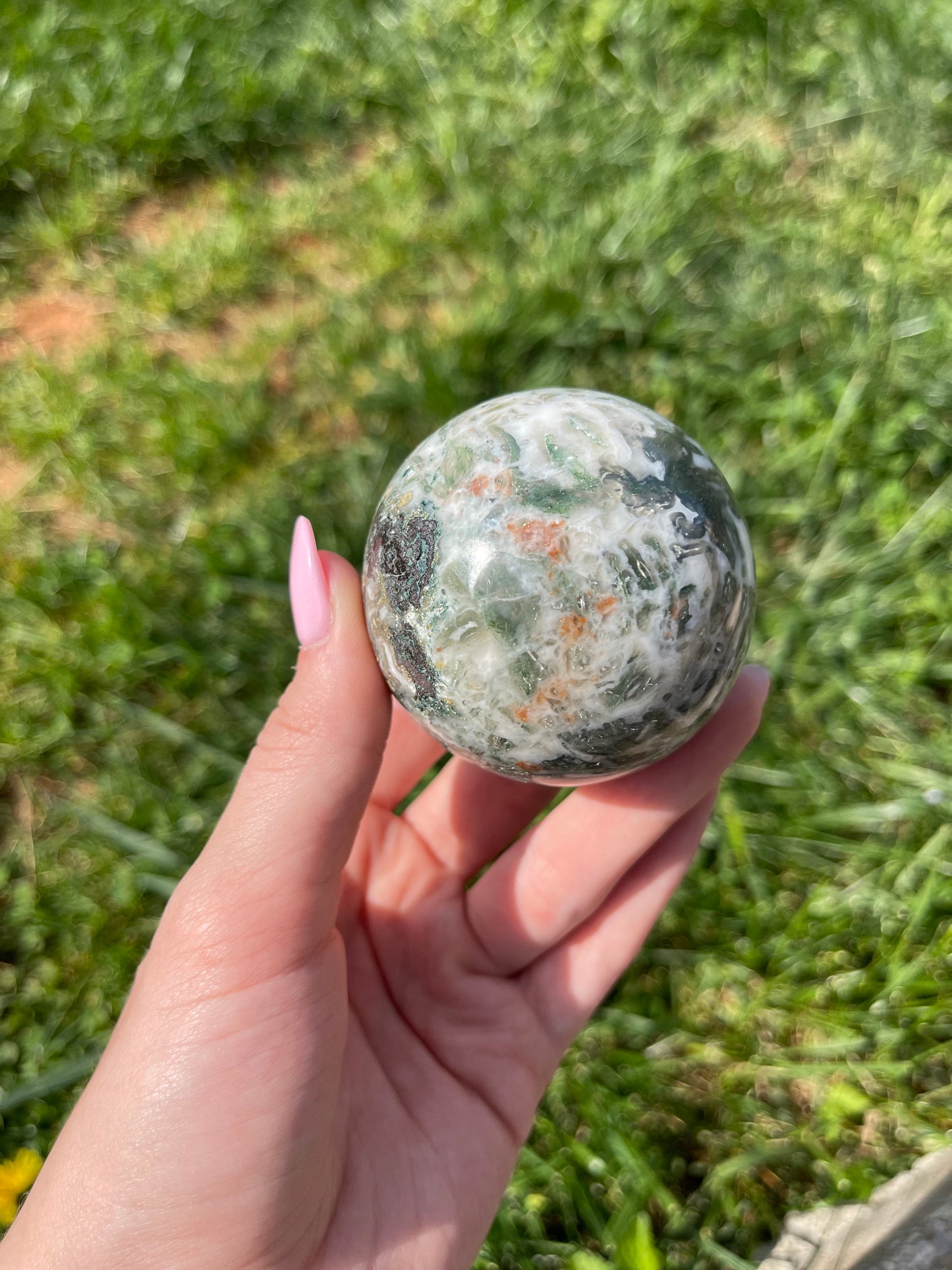 Moss Agate sphere #5