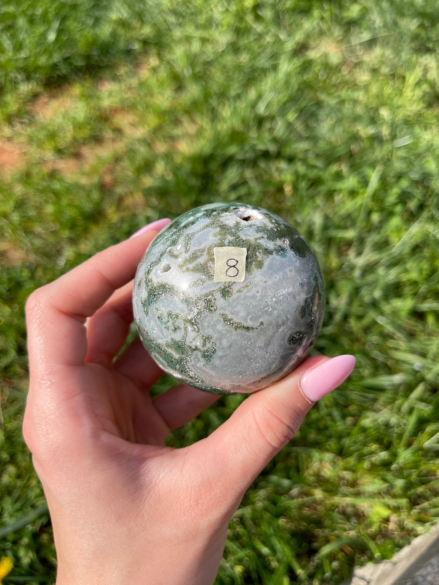 Moss Agate sphere #8