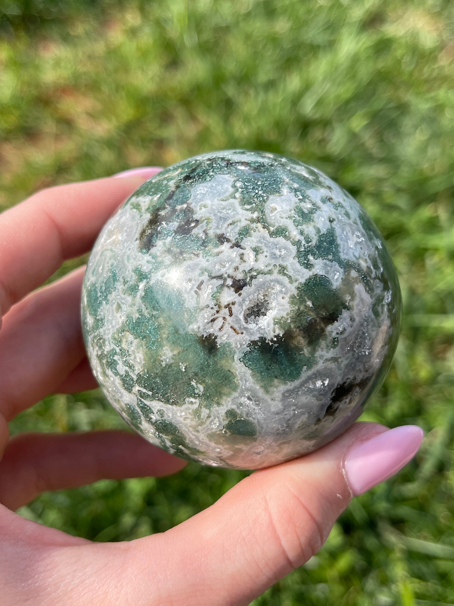 Moss Agate sphere #8