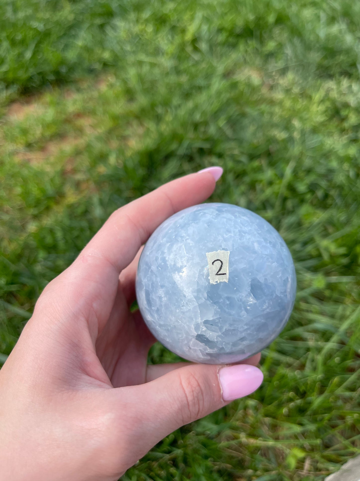 Blue Calcite sphere #2