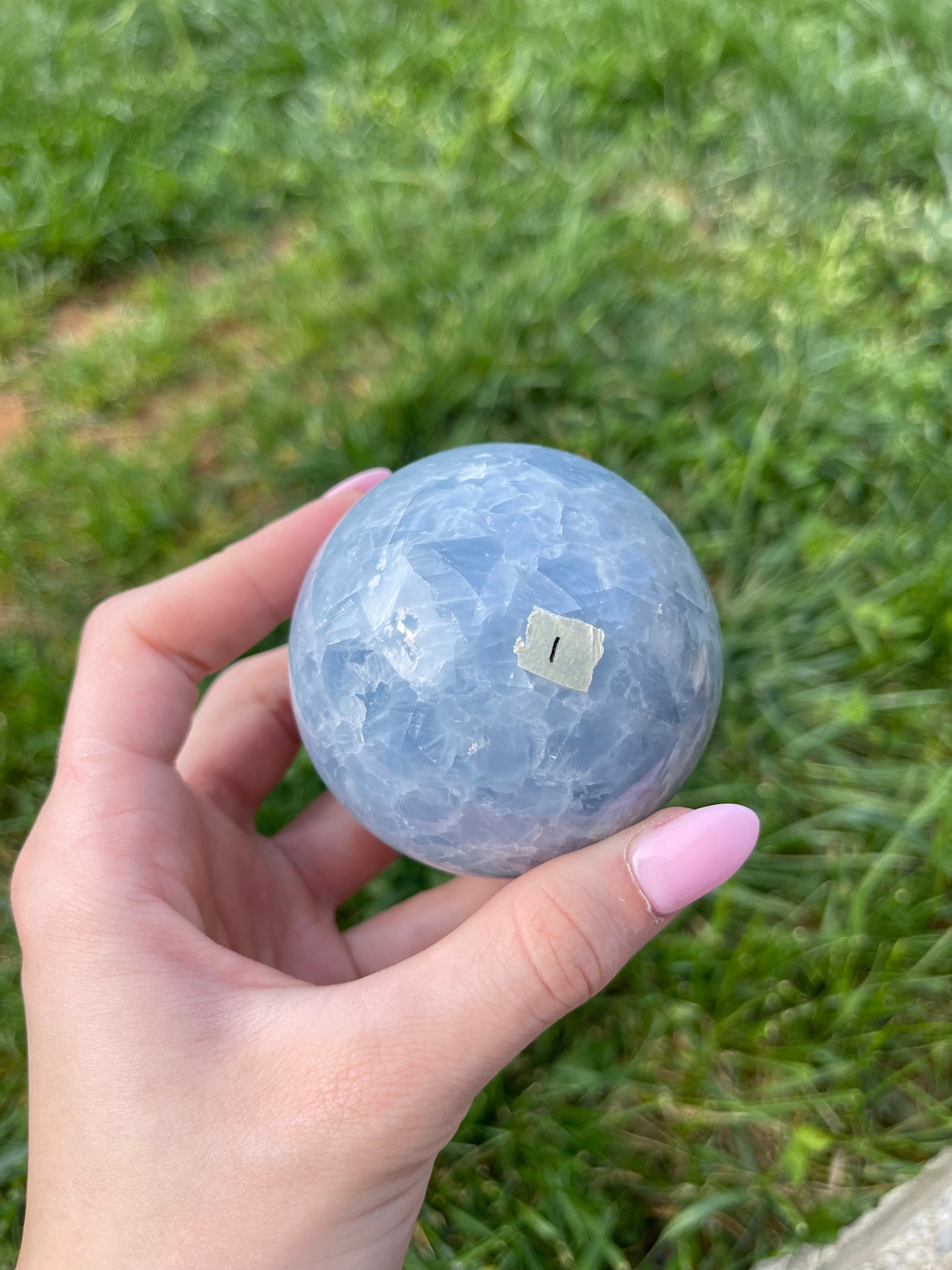 Blue Calcite sphere #1