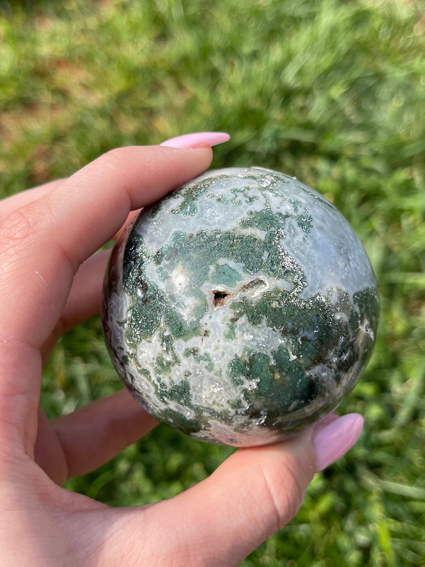 Moss Agate sphere #8