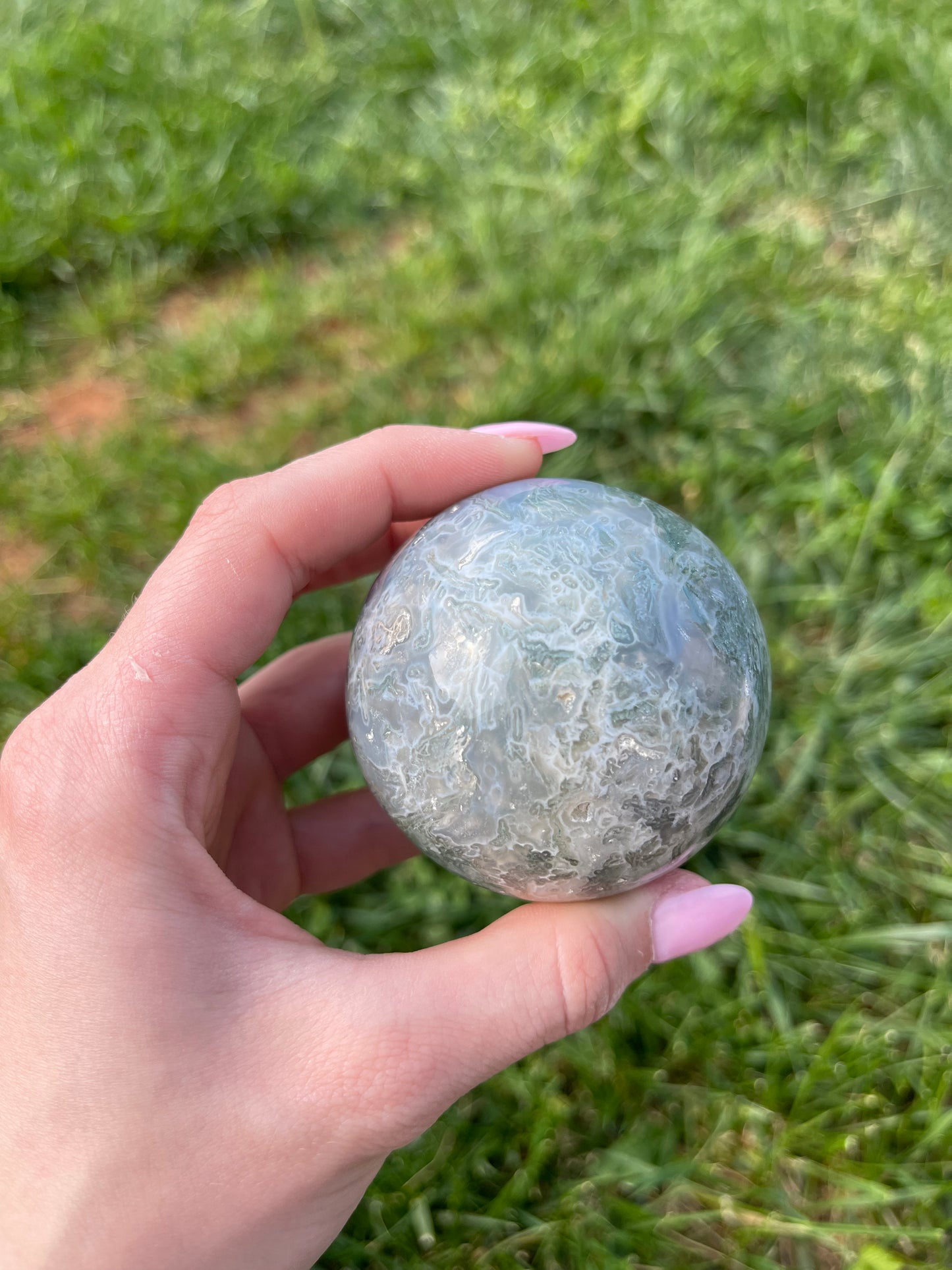 Moss Agate sphere #7