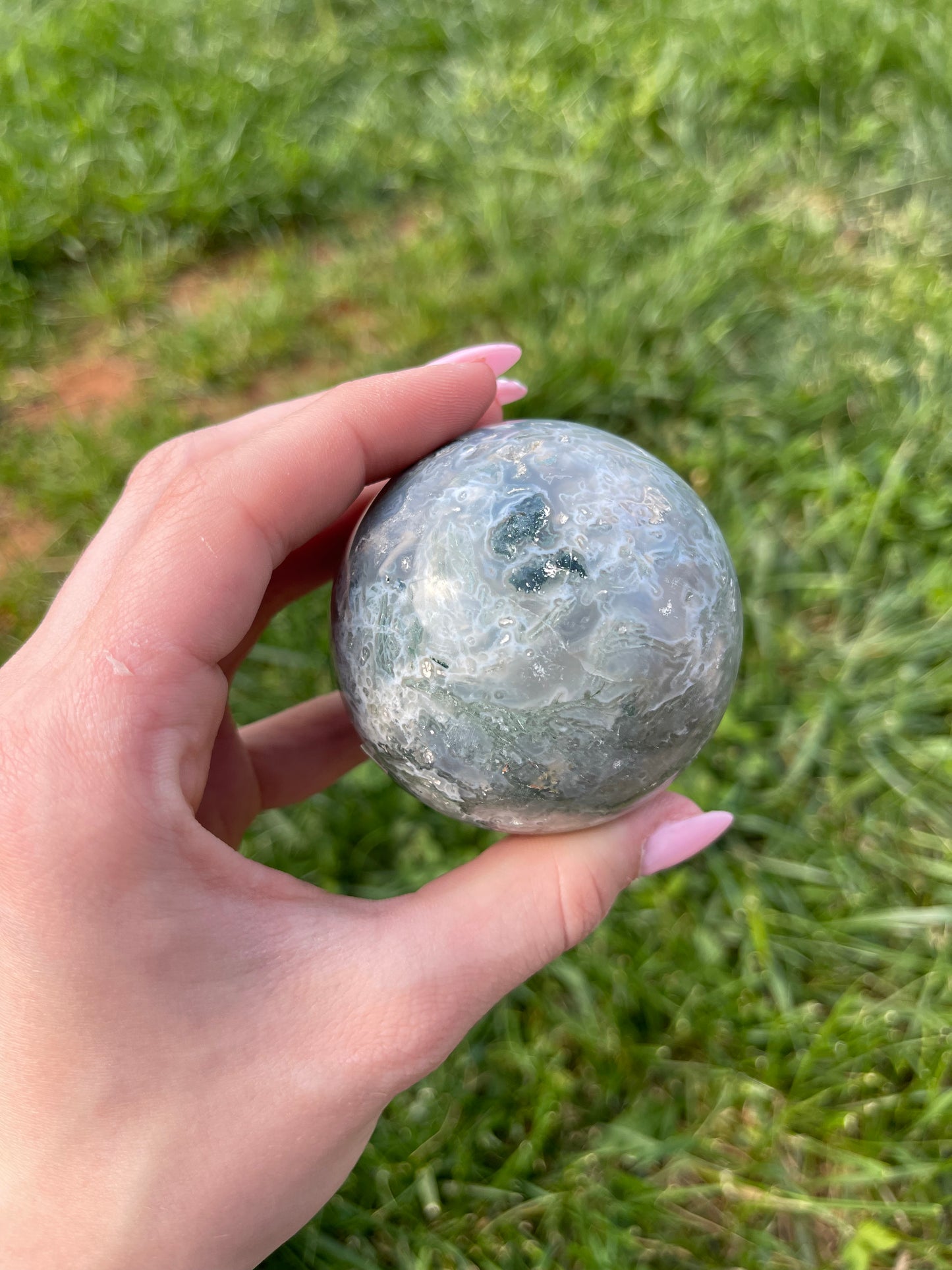 Moss Agate sphere #7