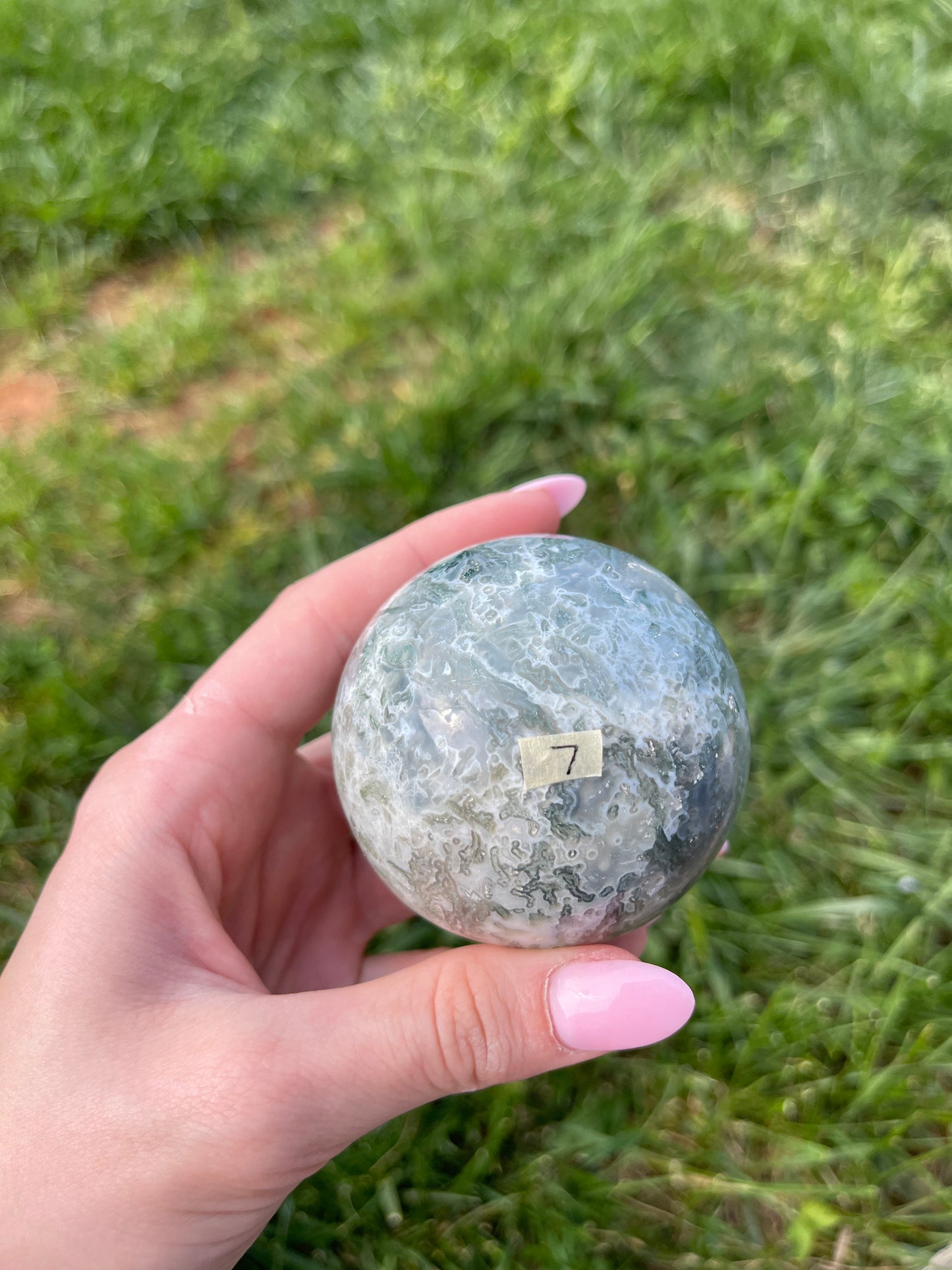 Moss Agate sphere #7