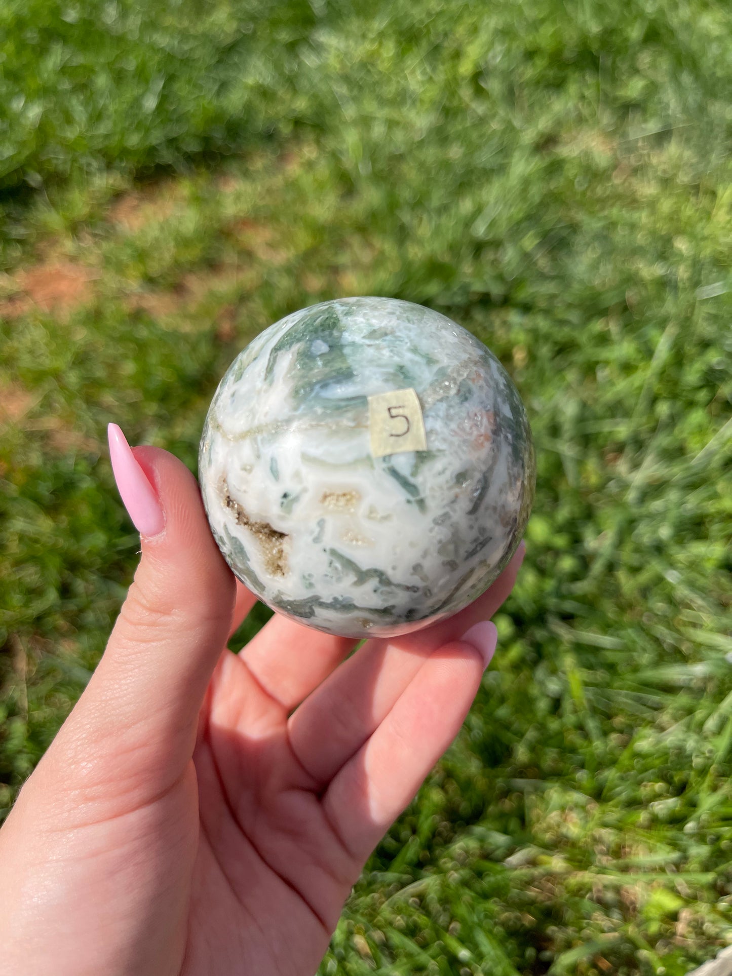 Moss Agate sphere #5