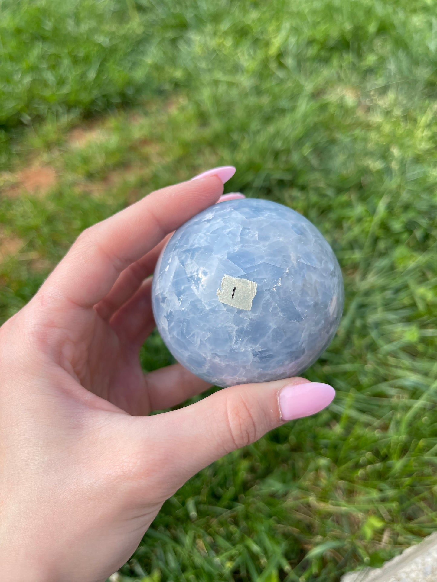 Blue Calcite sphere #1