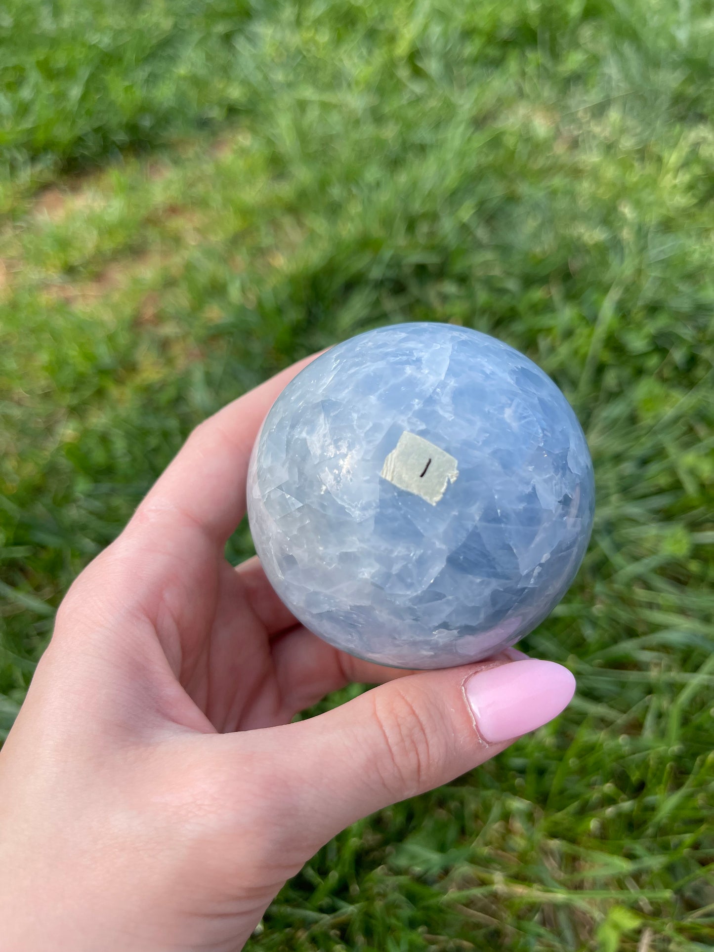 Blue Calcite sphere #1