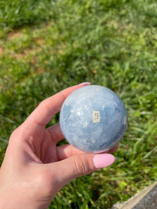 Blue Calcite sphere #5