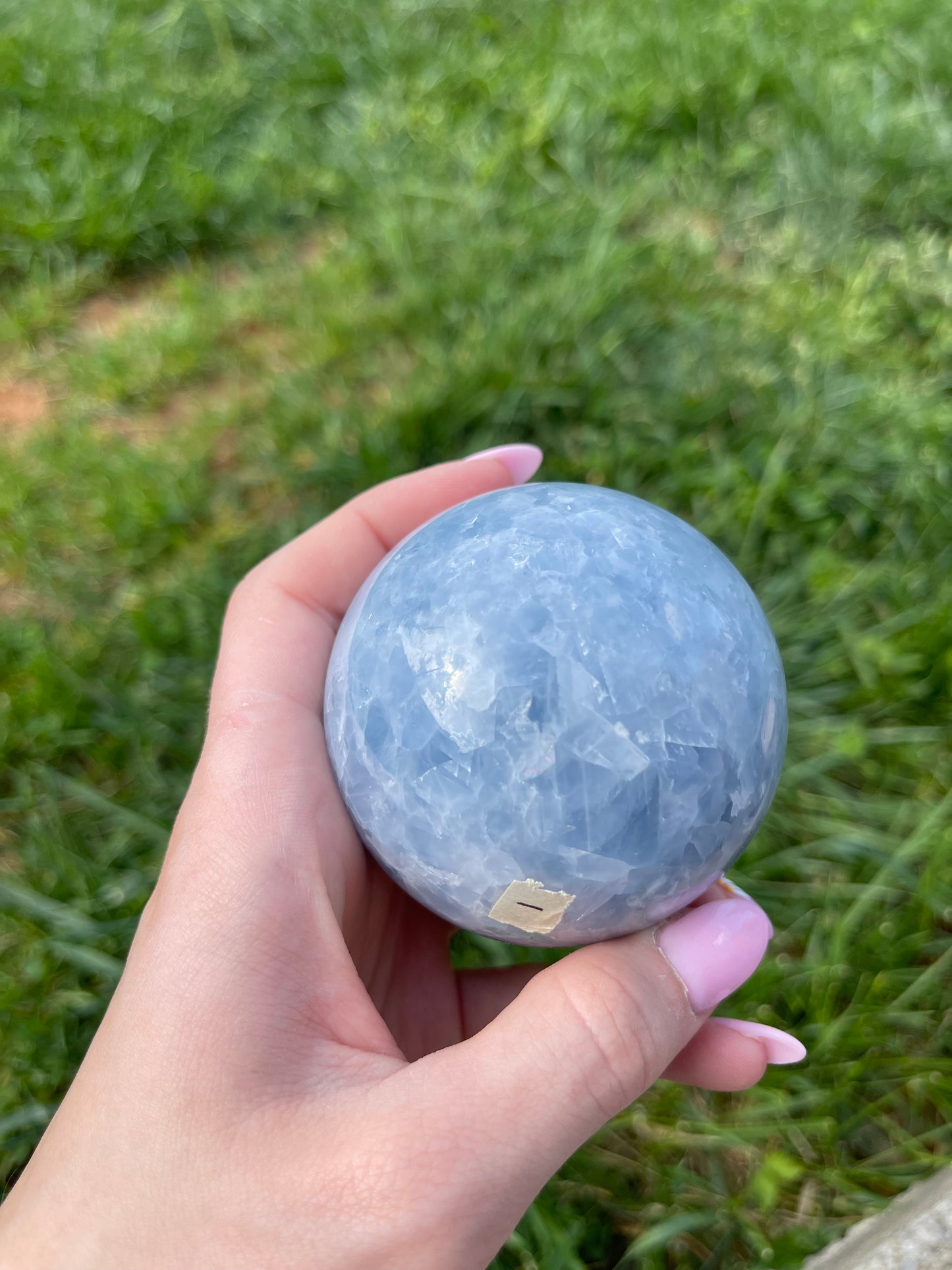 Blue Calcite sphere #1