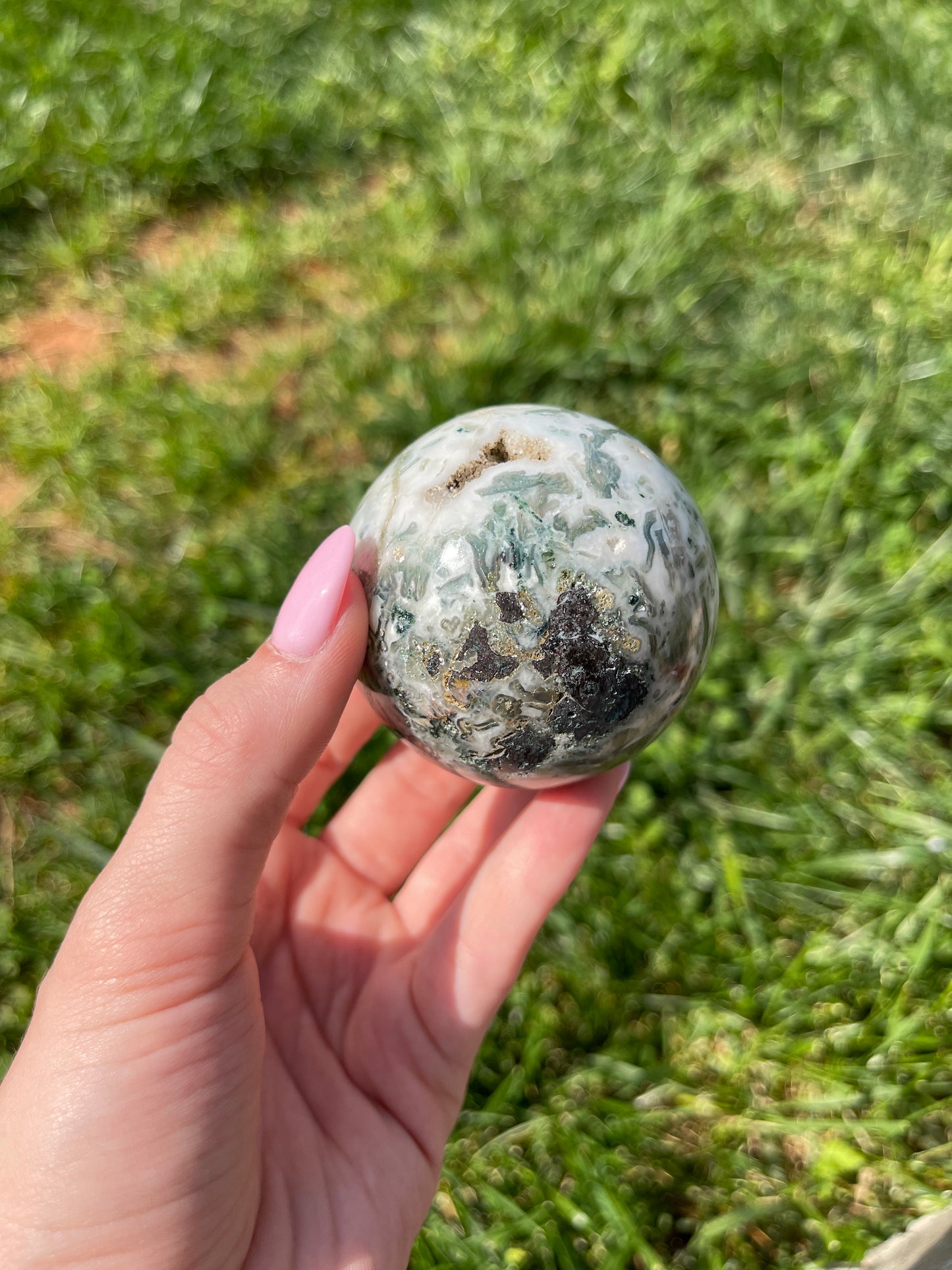 Moss Agate sphere #5