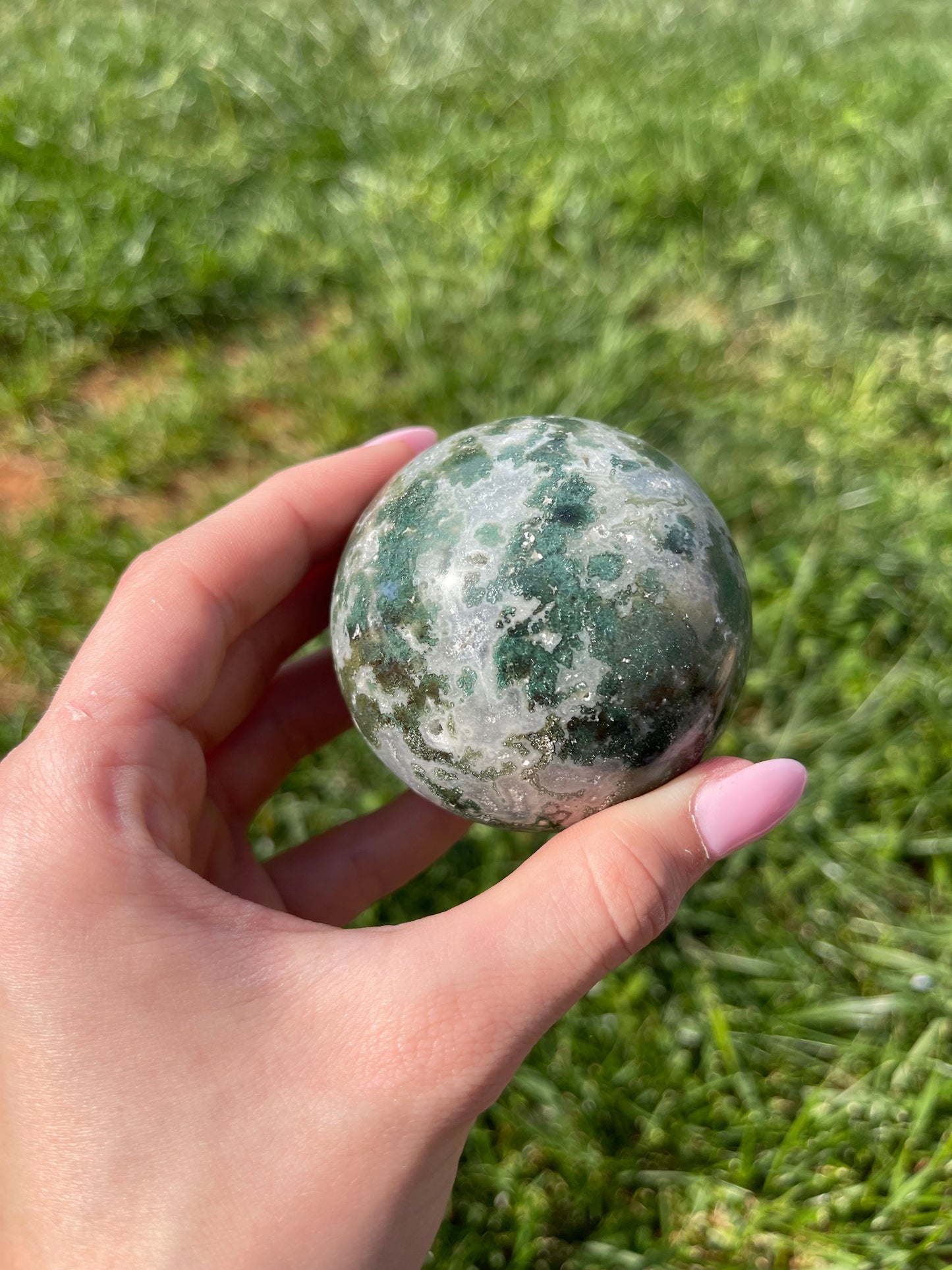 Moss Agate sphere #8