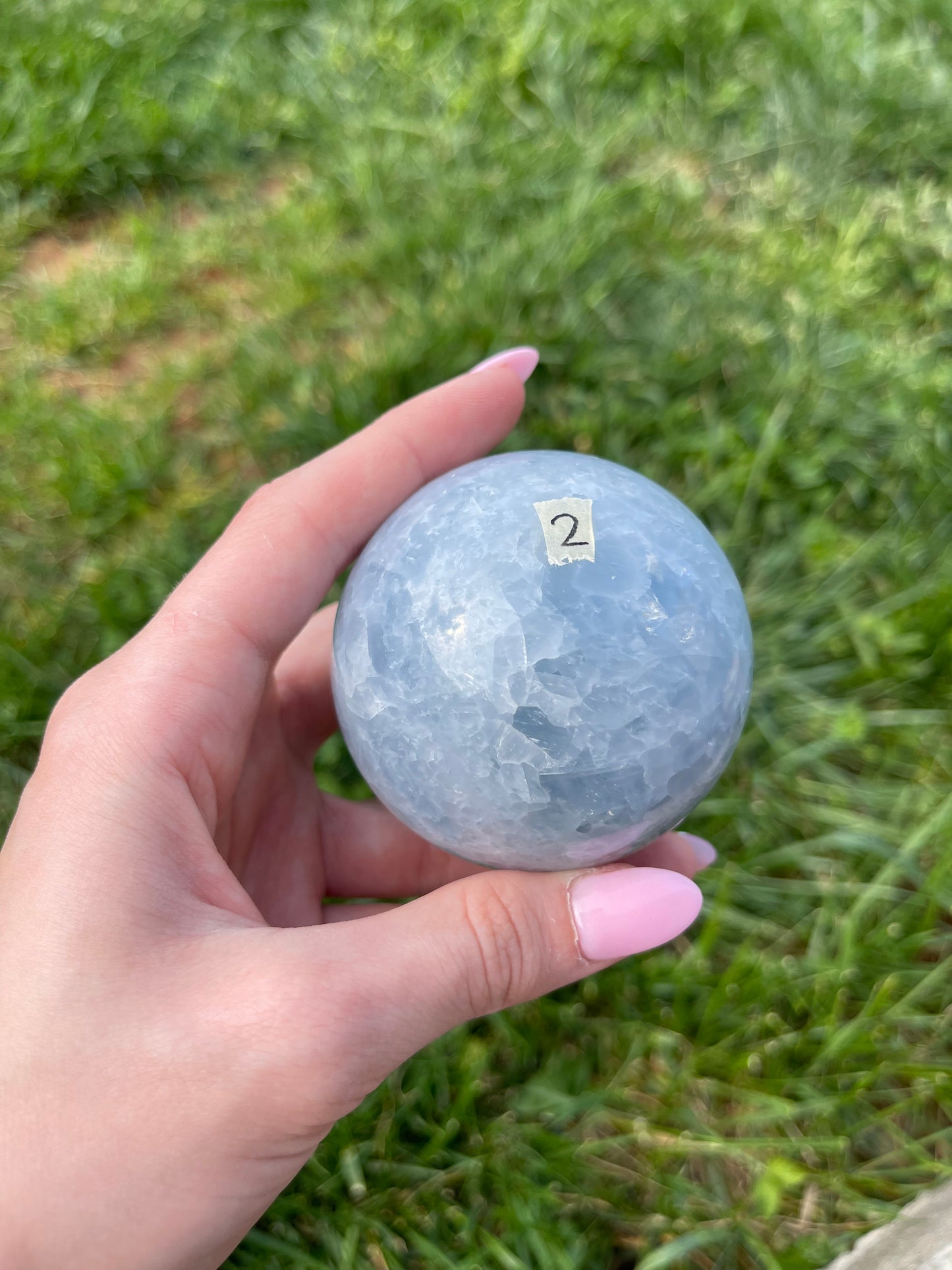 Blue Calcite sphere #2