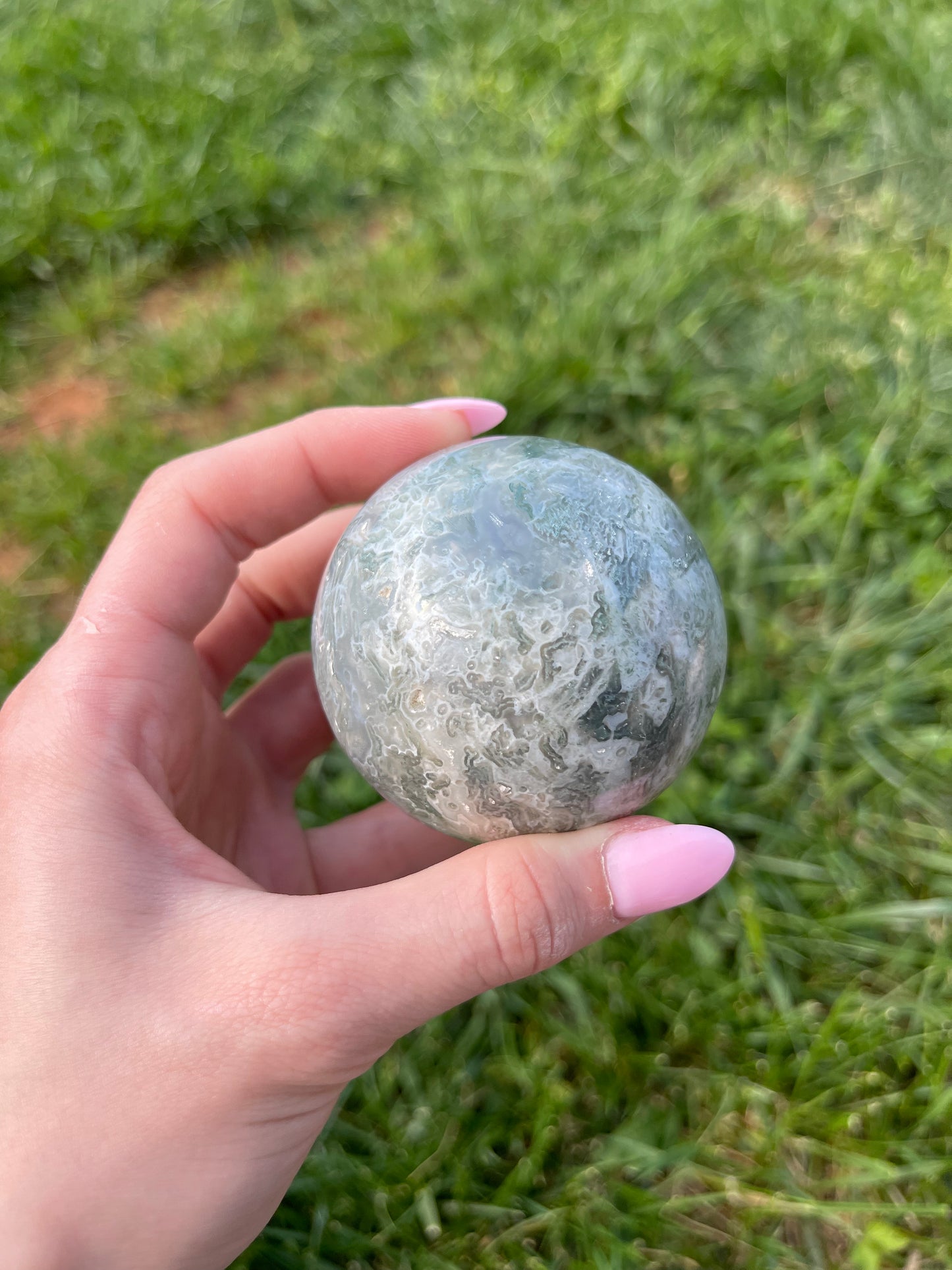 Moss Agate sphere #7