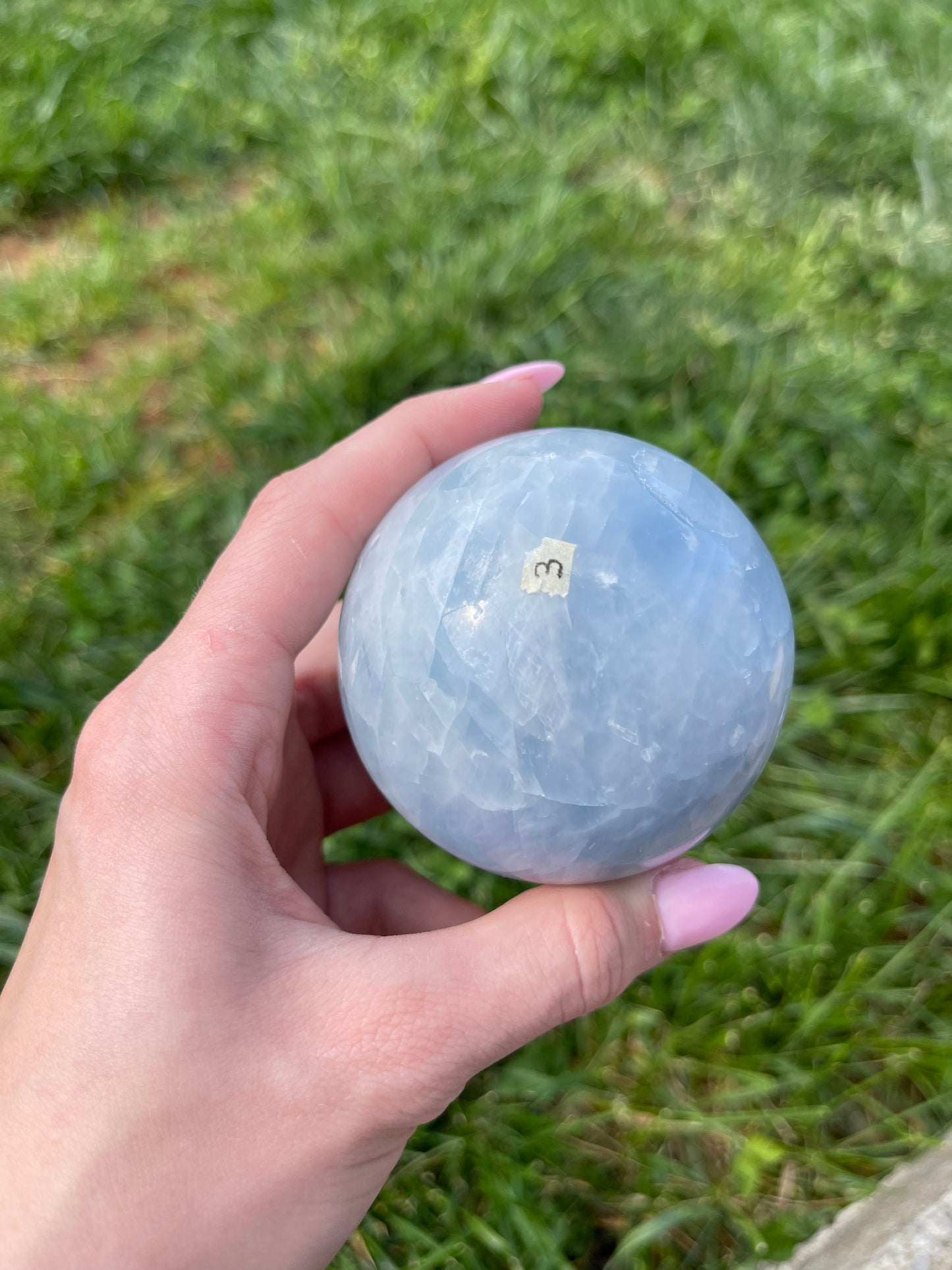 Blue Calcite sphere #3