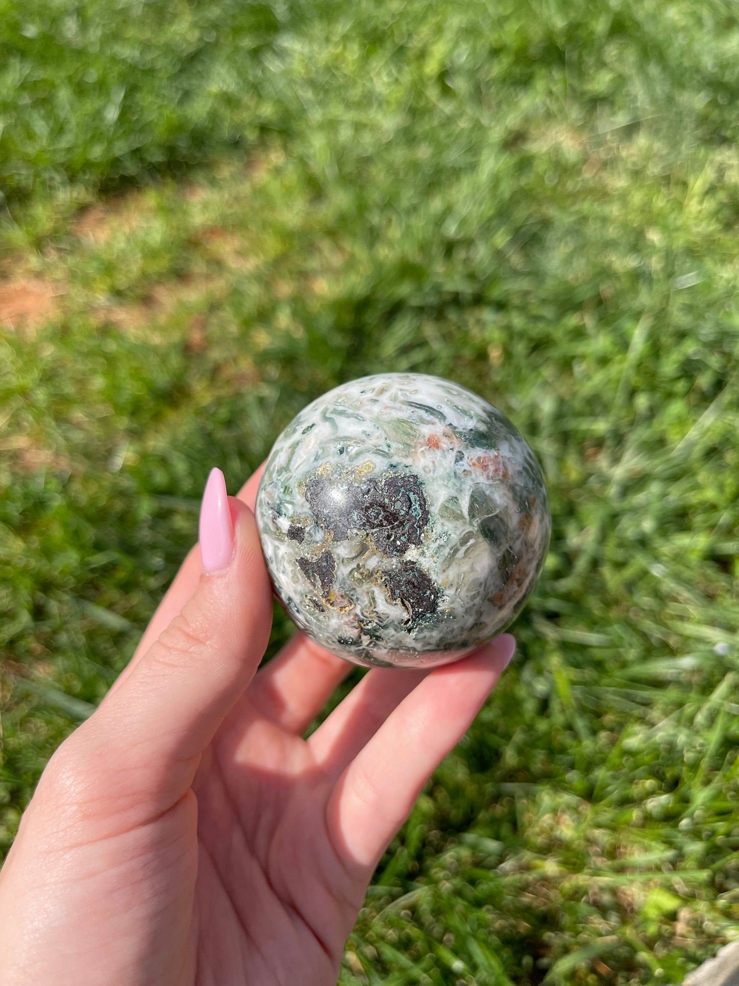 Moss Agate sphere #5