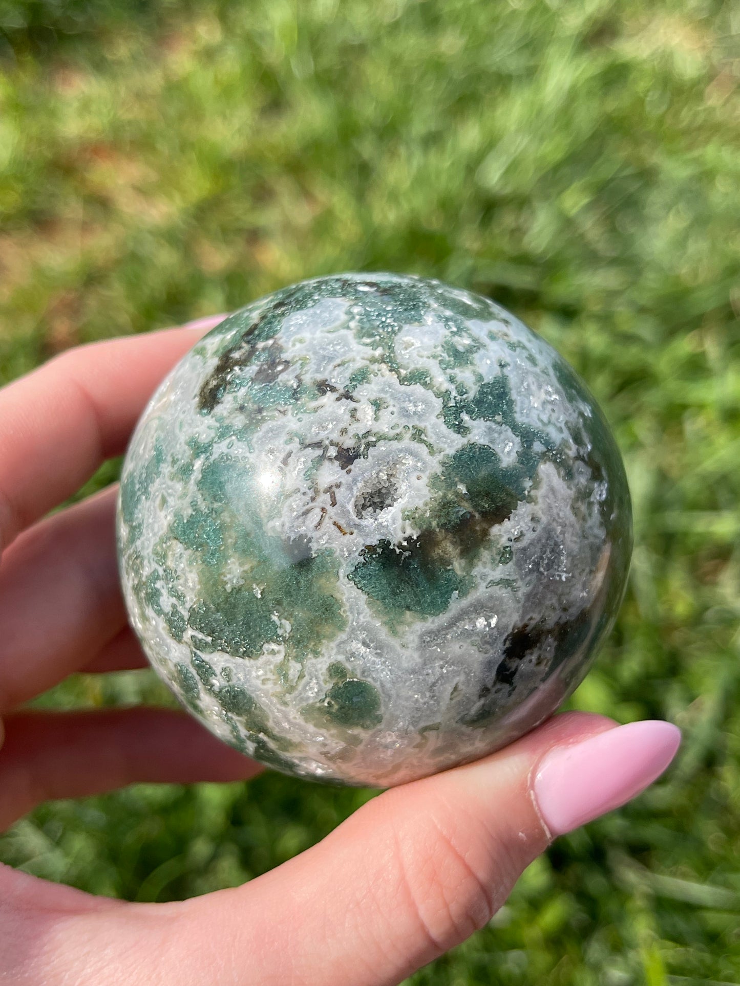 Moss Agate sphere #8