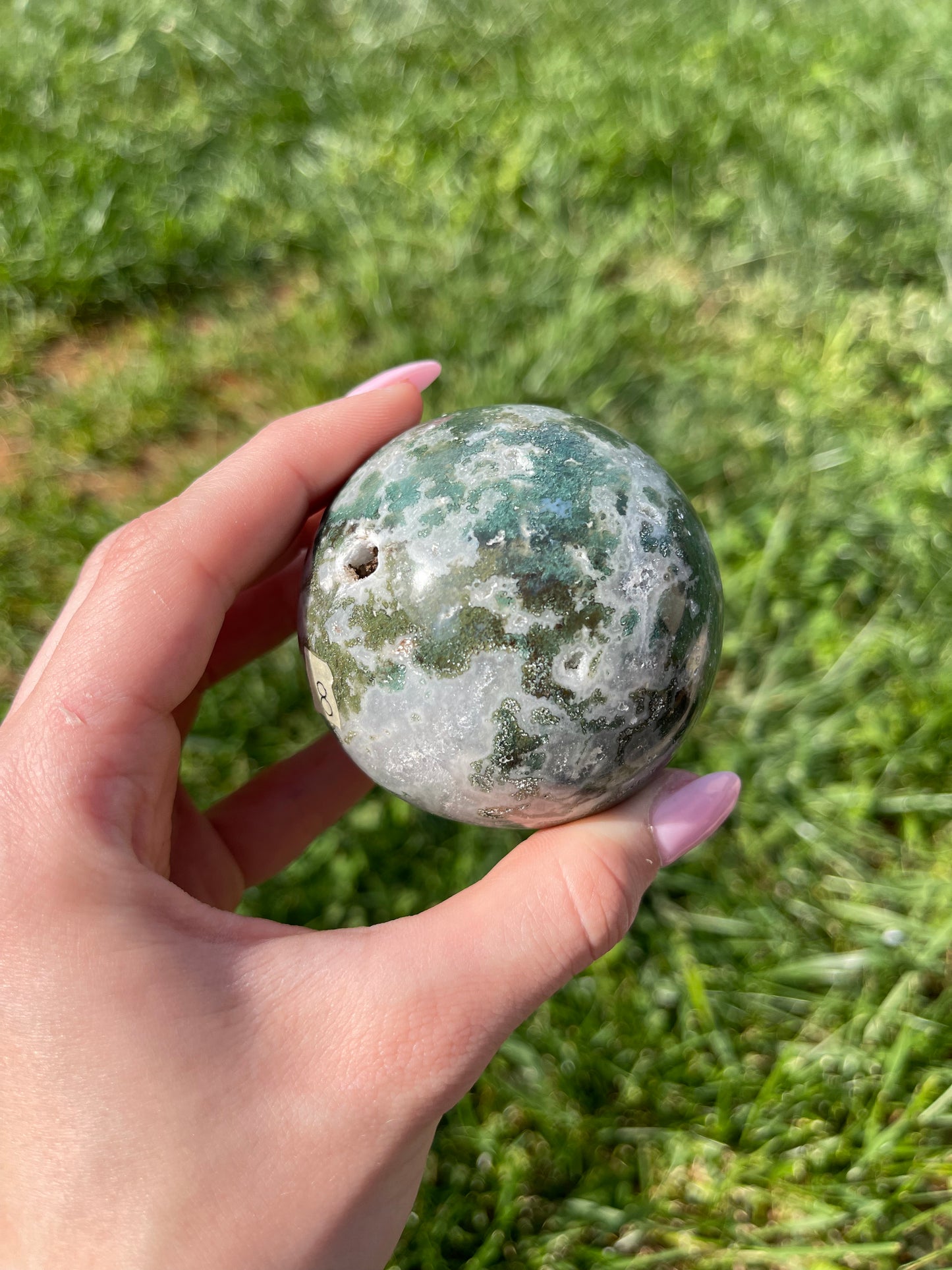 Moss Agate sphere #8